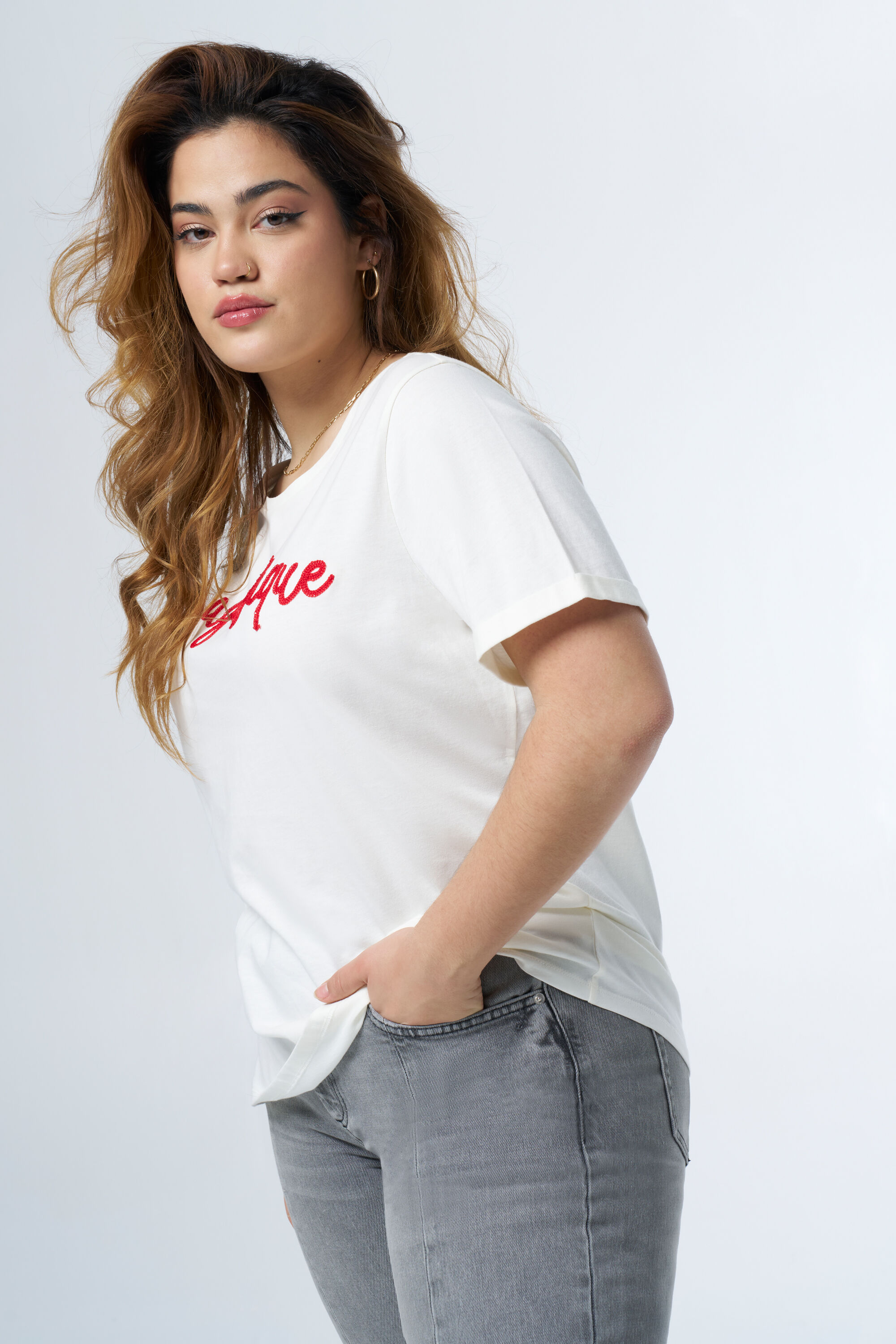 T-Shirt mit Text-Print  image number 0