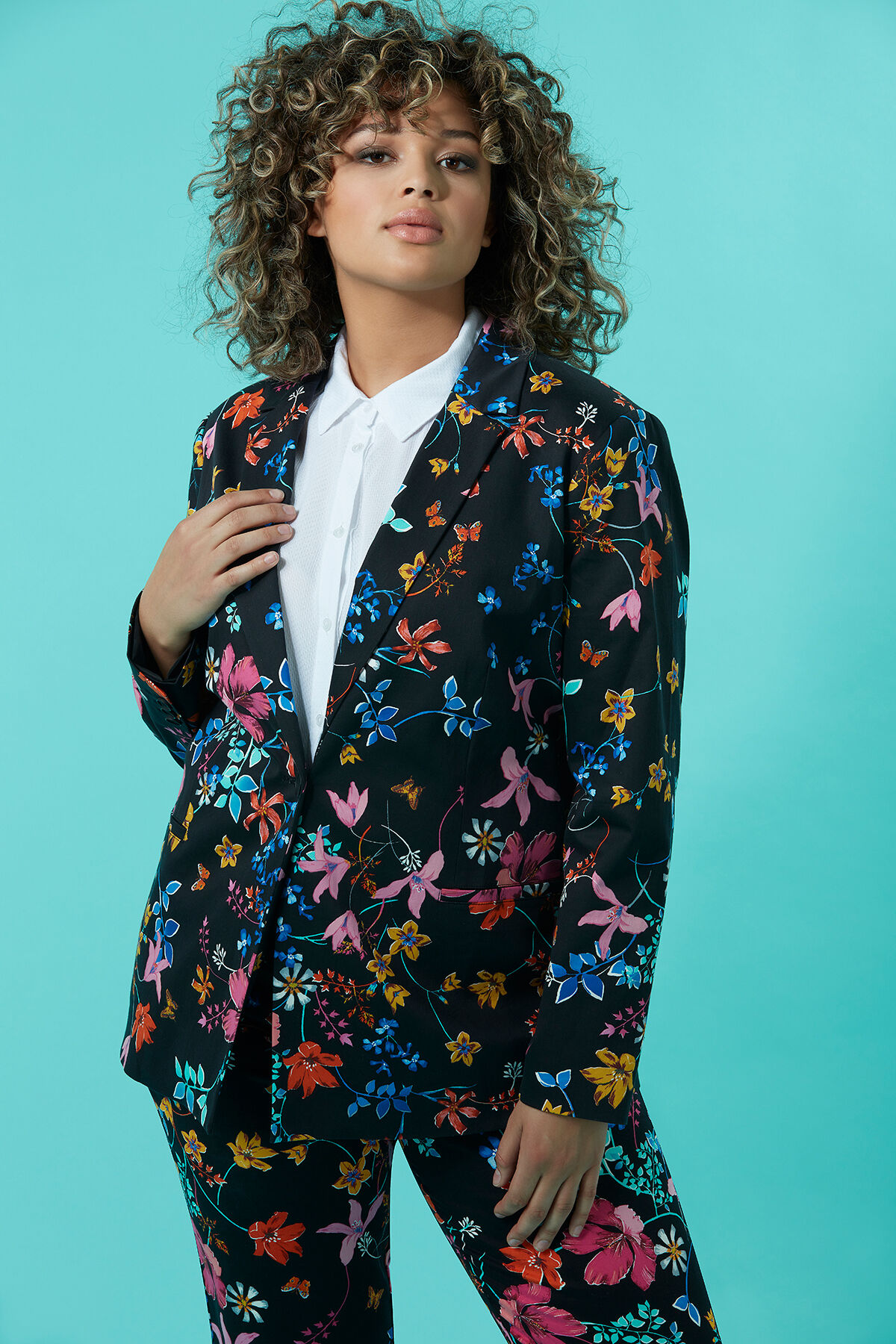 Blazer mit Blumen-Print image number 3