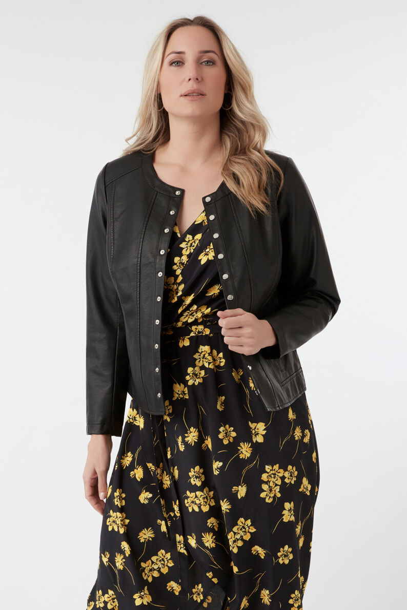 Kunstlederjacke mit Druckkn&ouml;pfen image number 6