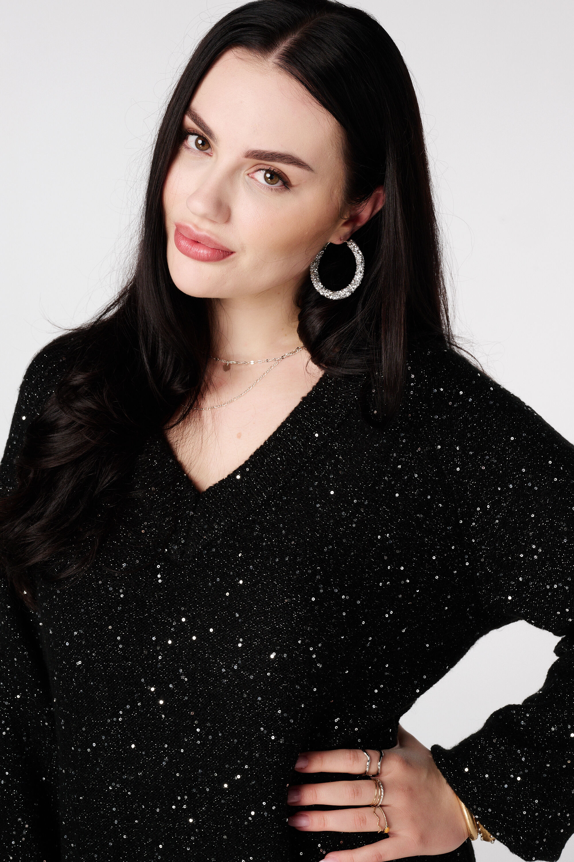 Strick-Tunika mit Glitzer und Pailletten image number 4