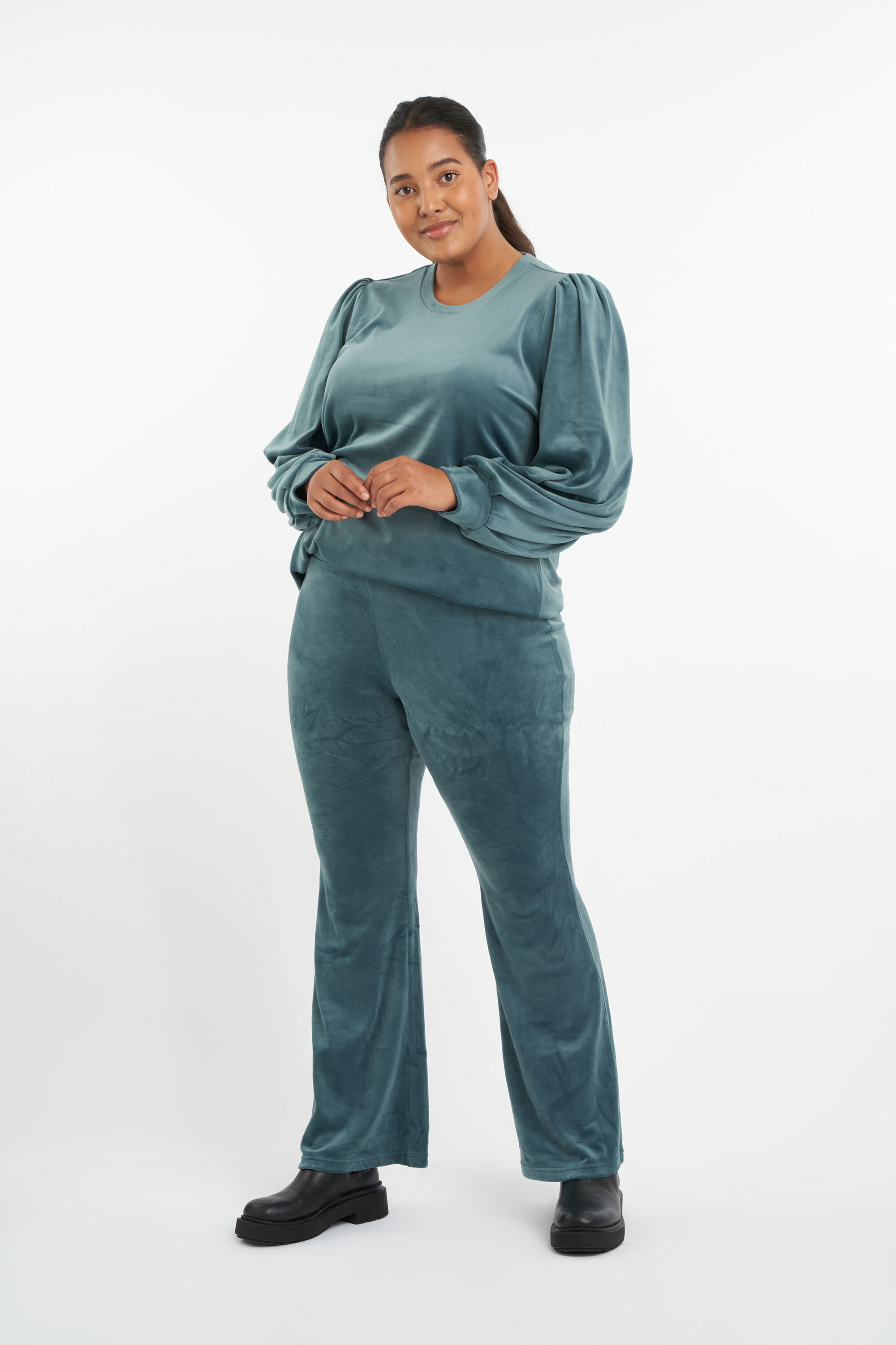 Ausgestellte Samt-Leggings image number 4