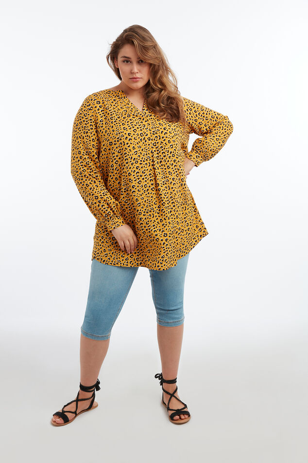 Tunika-Bluse mit Animal-Print image number 0