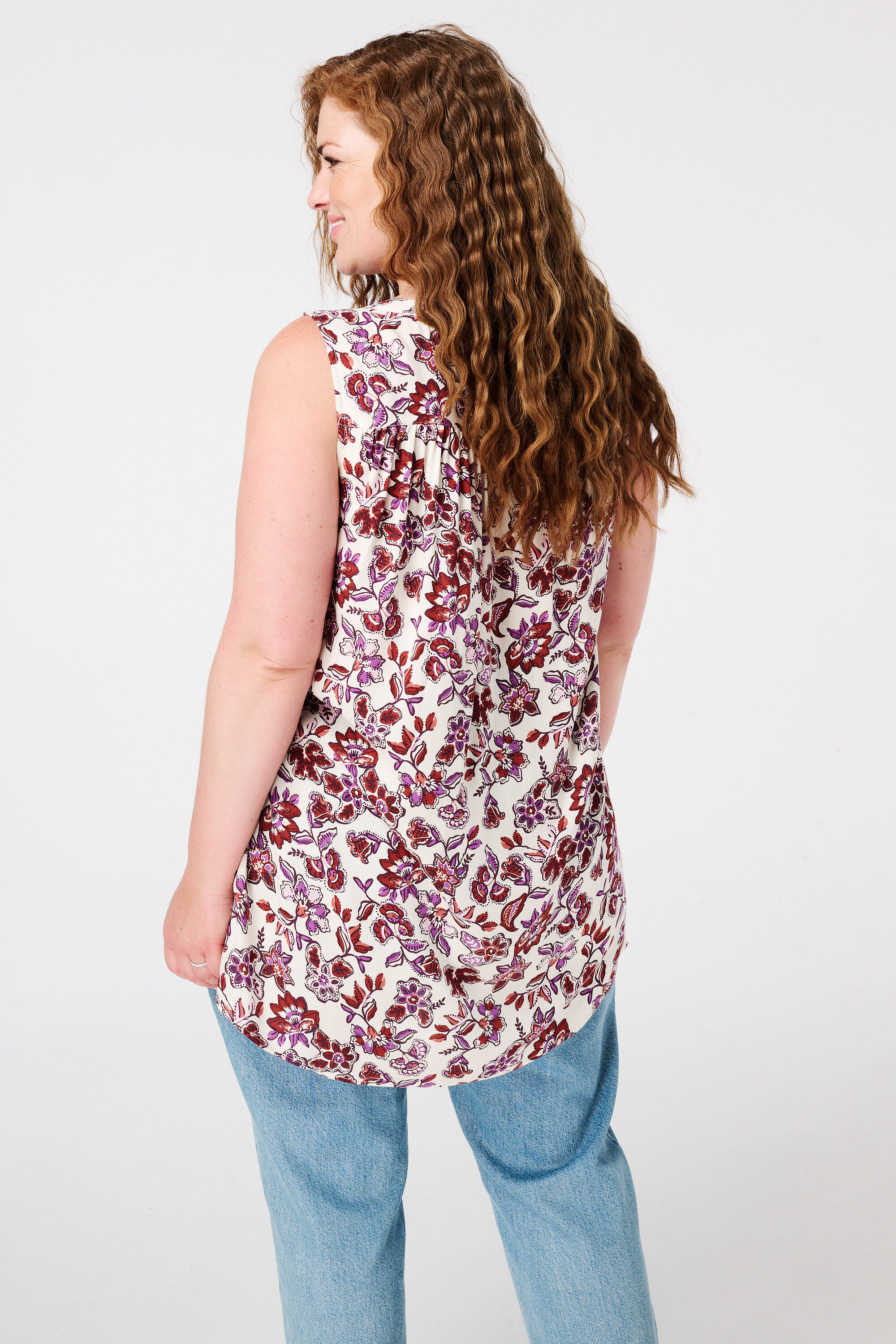 Oberteil mit V-Ausschnitt und Print  image number 3