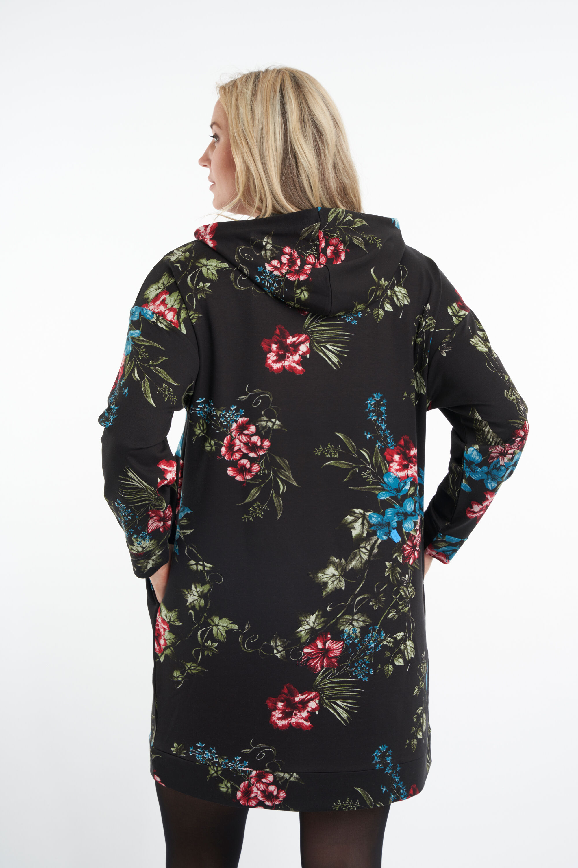 Sweatshirt-Kleid mit Blumen-Print image number 4