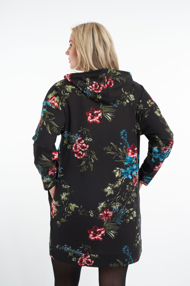 Sweatshirt-Kleid mit Blumen-Print image number 4
