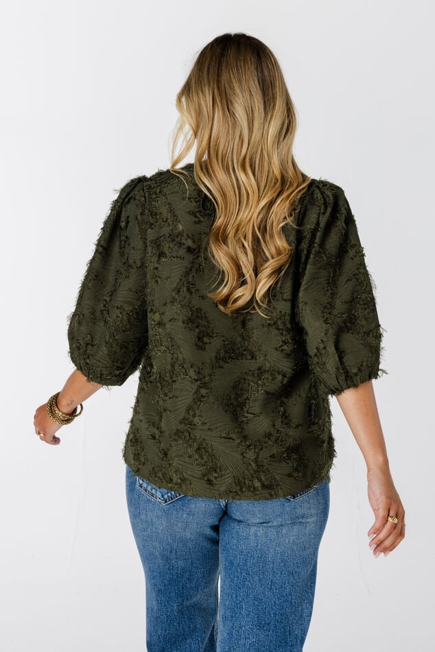 Bluse mit kurzen Puffärmeln image number 3