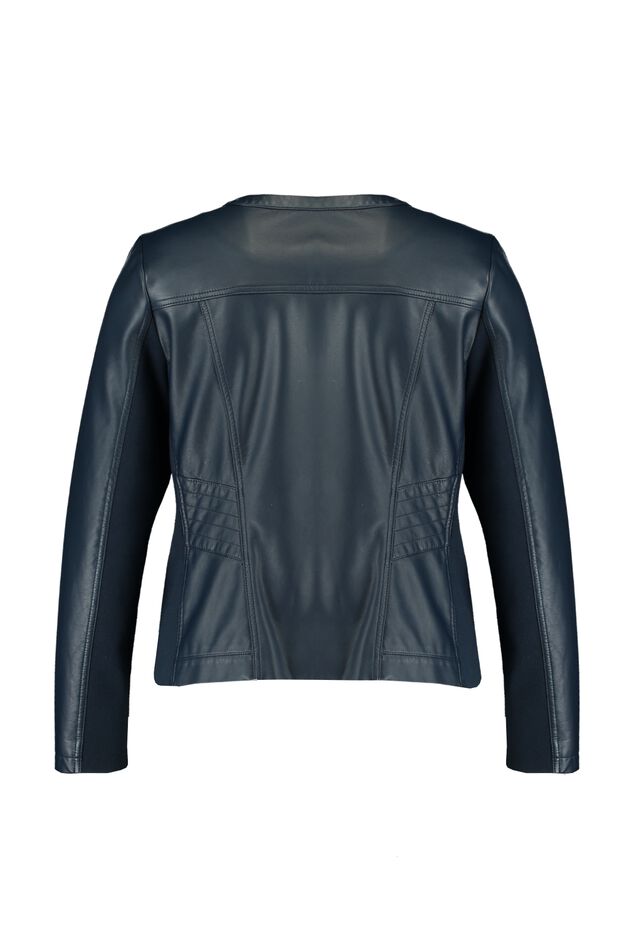 Jacke aus Kunstleder mit rundem Halsausschnitt image number 2