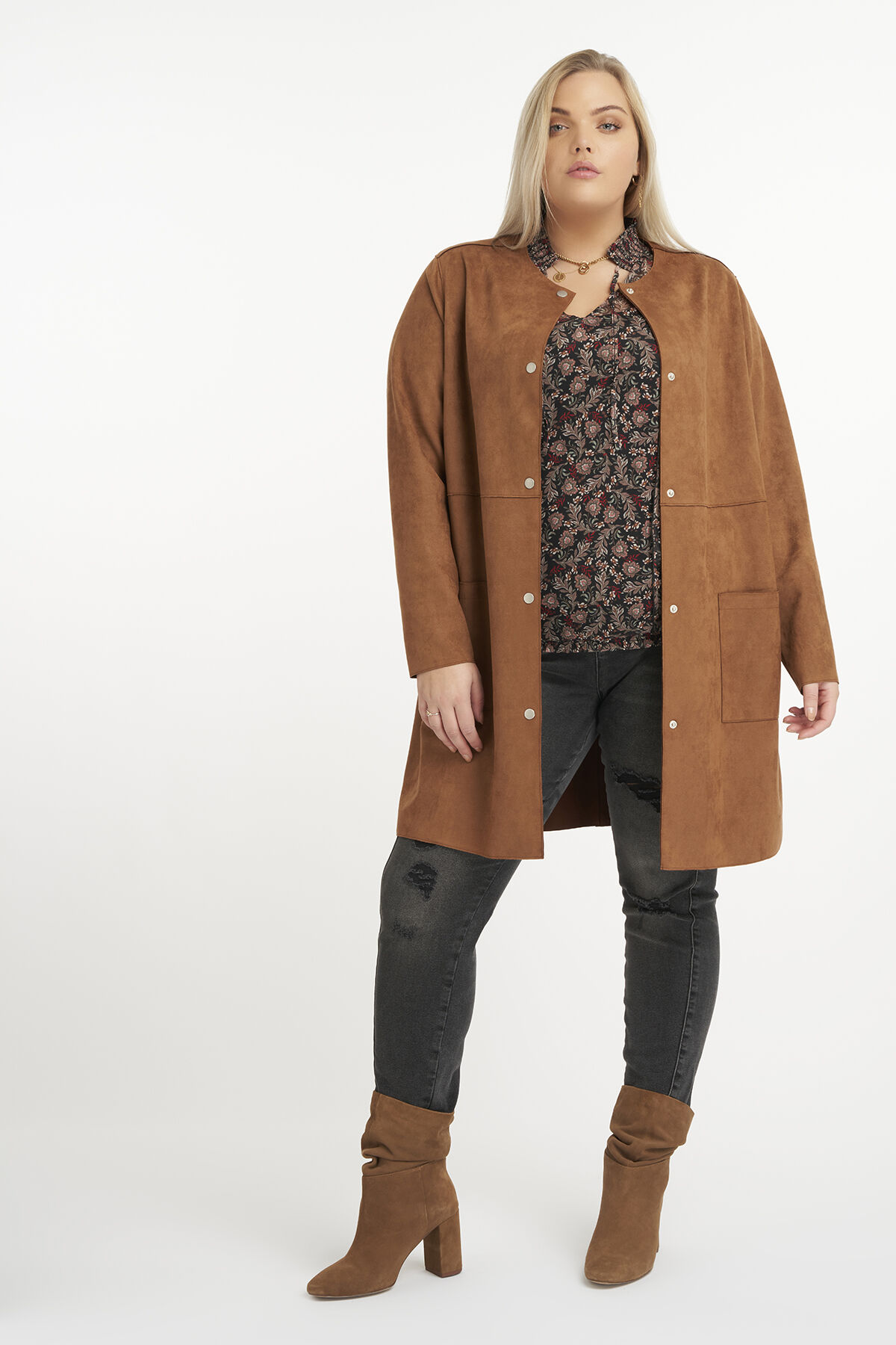 Wildlederimitat Jacke Damen