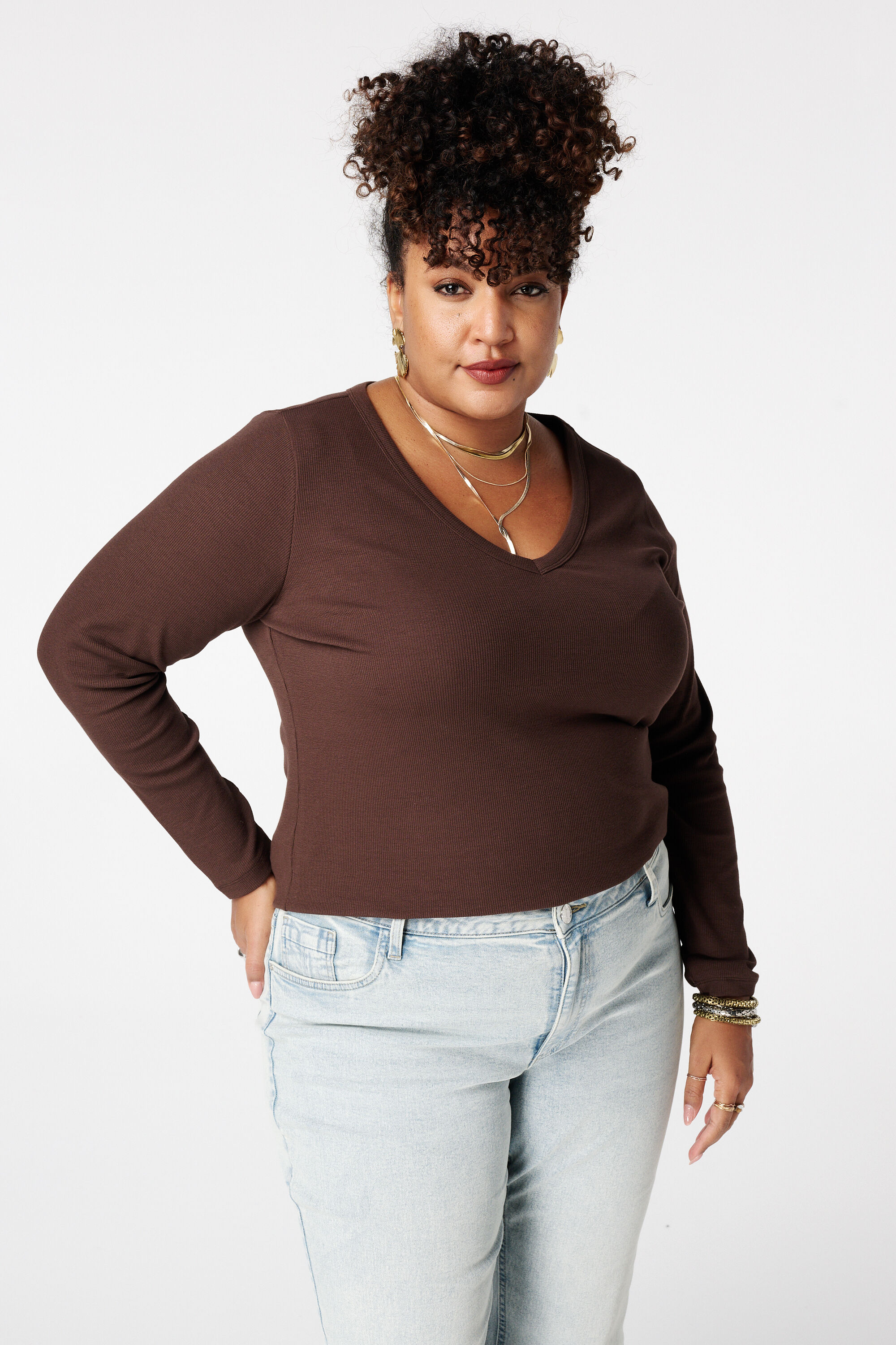 Geripptes Langarmshirt