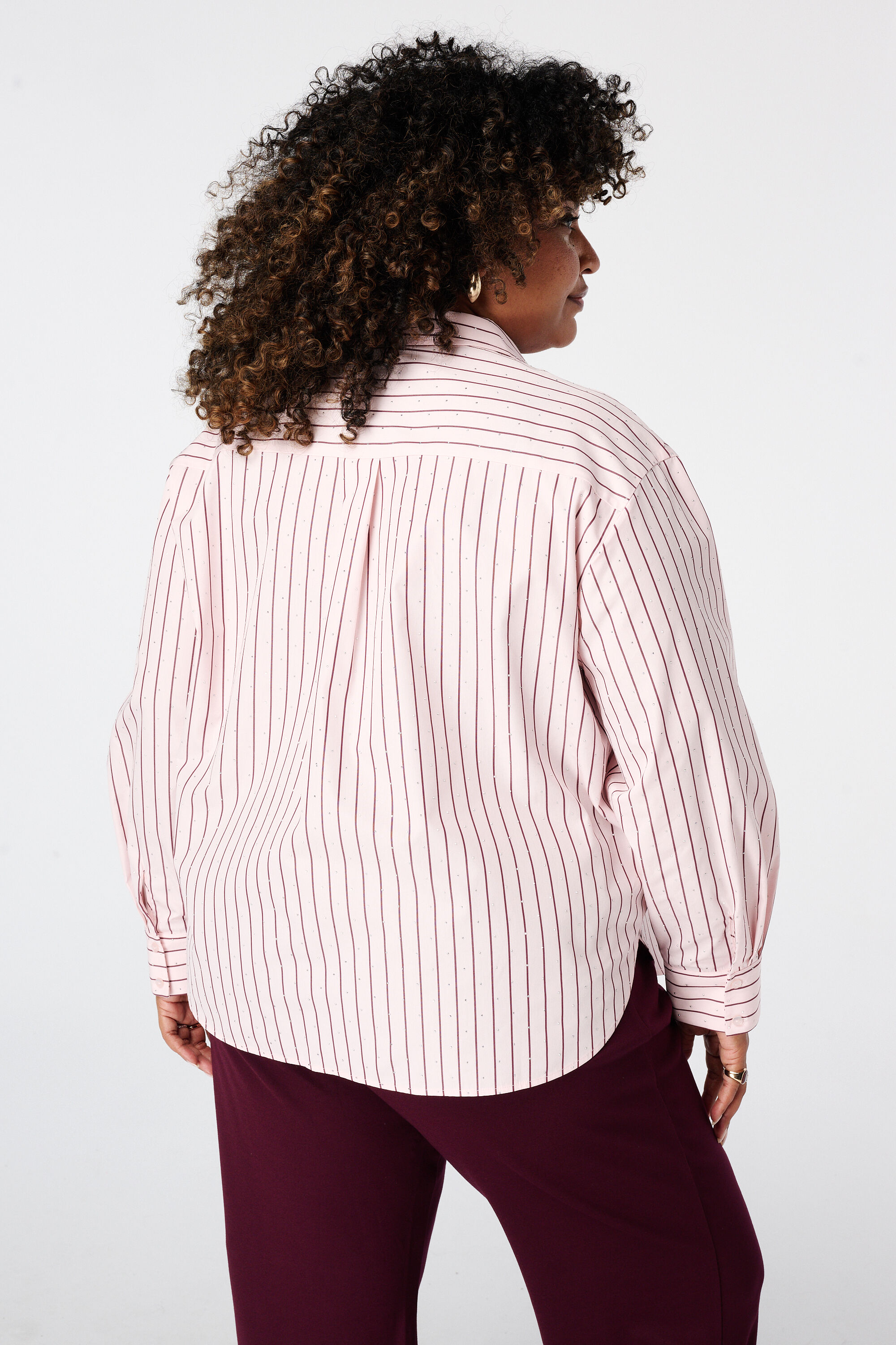 Gestreifte Bluse mit Strasssteinen image number 3