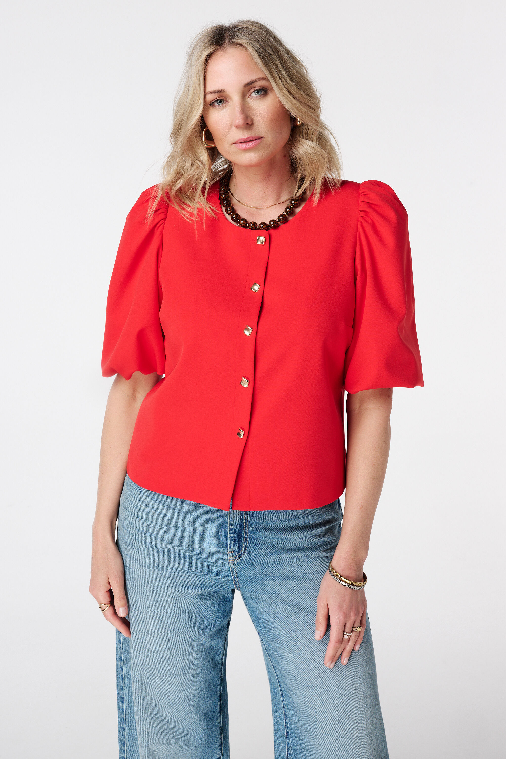 Blazer mit kurzen Puff&auml;rmeln