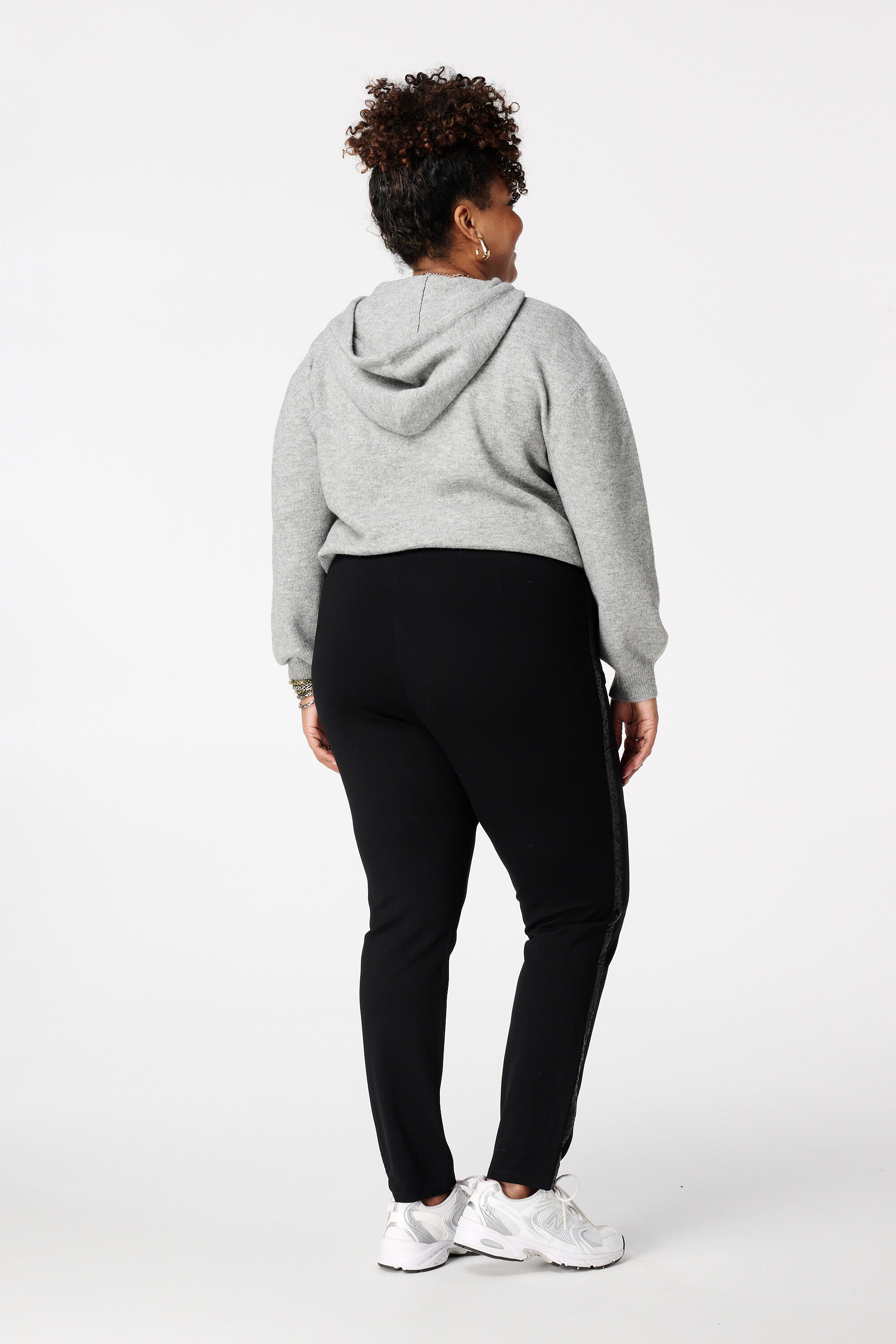 Skinny-Fit-Treggings mit Pailletten-Seitenstreifen image number 3