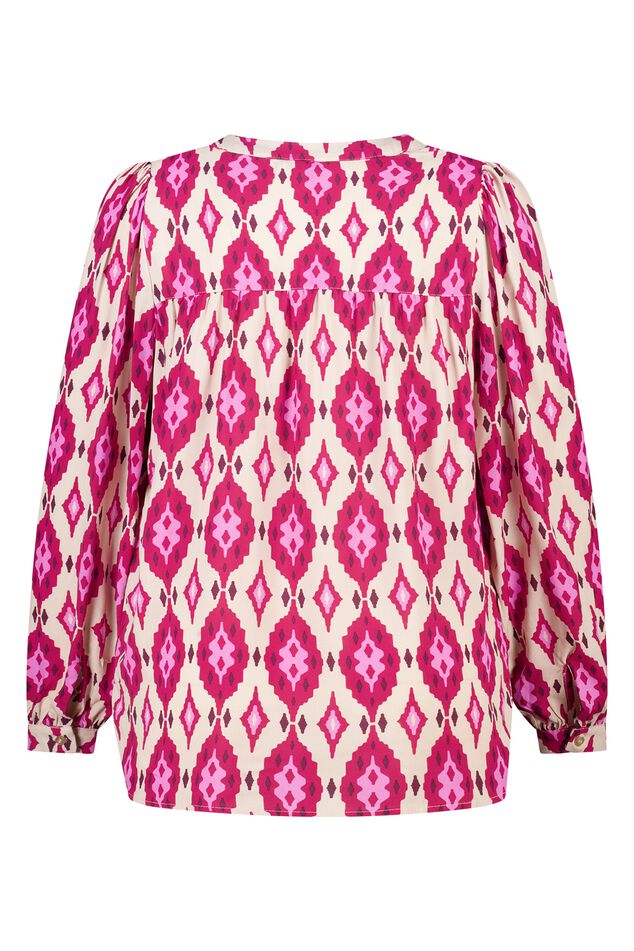 Bluse mit Print und Spulen image number 2
