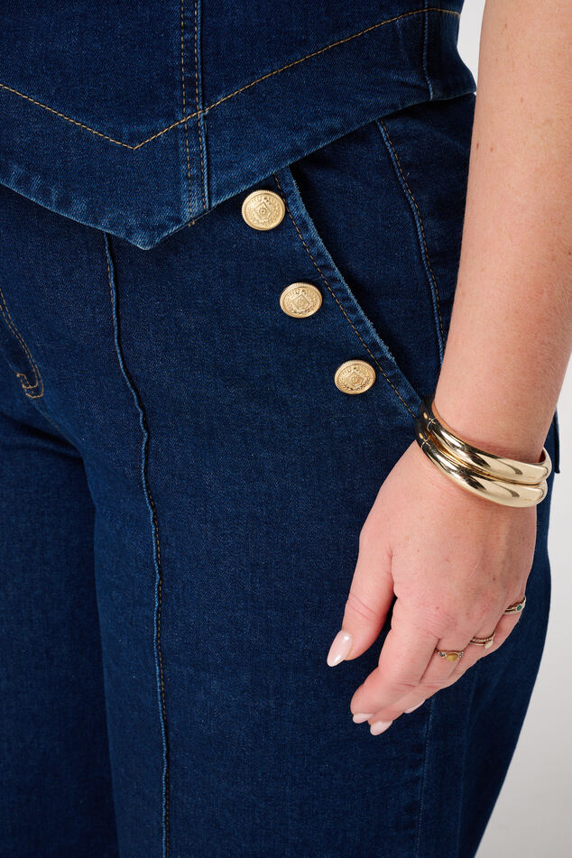 Loose-Leg-Jeans mit Ziernähten  image number 4