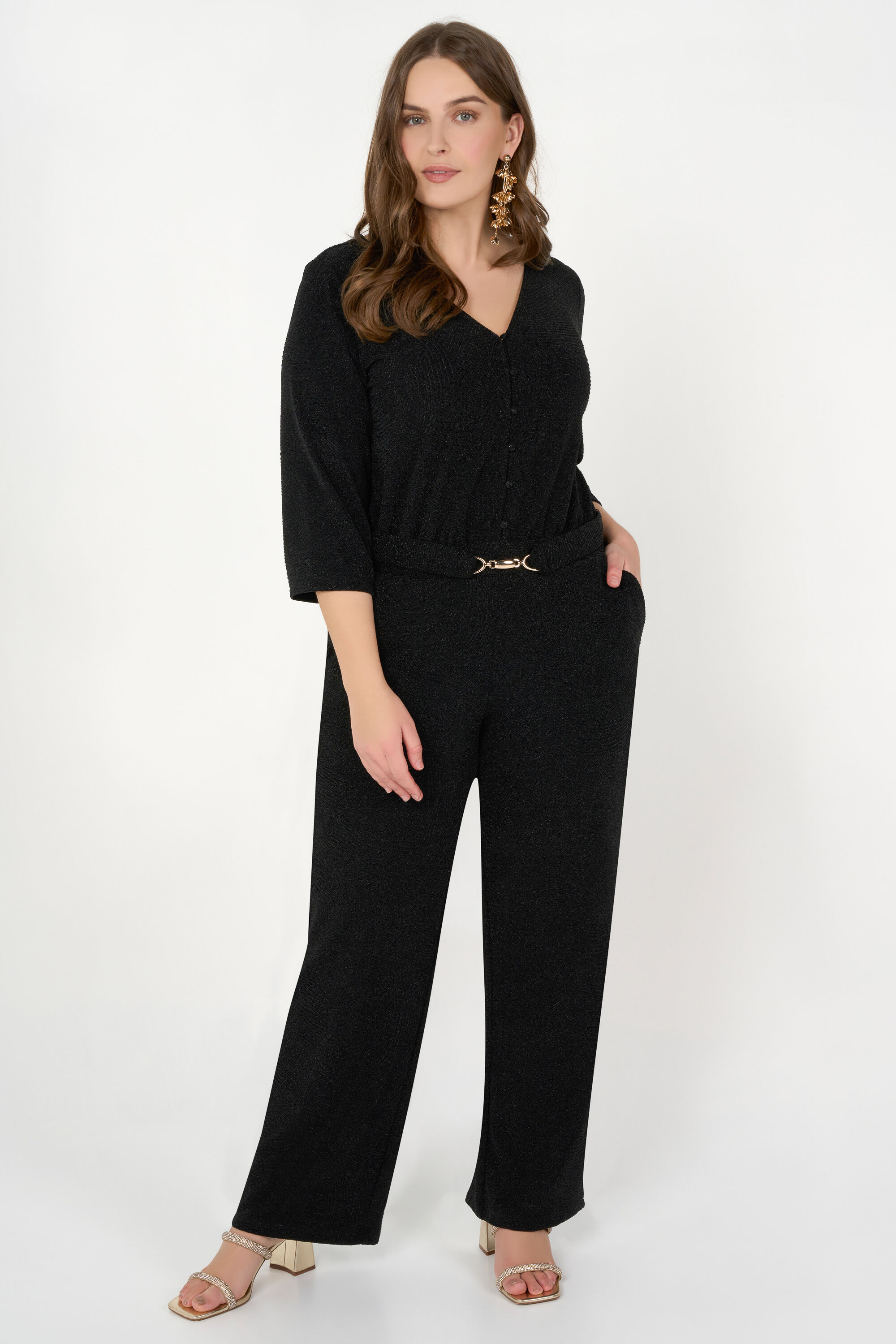 Jumpsuit mit Glitzerstoff  image number 6