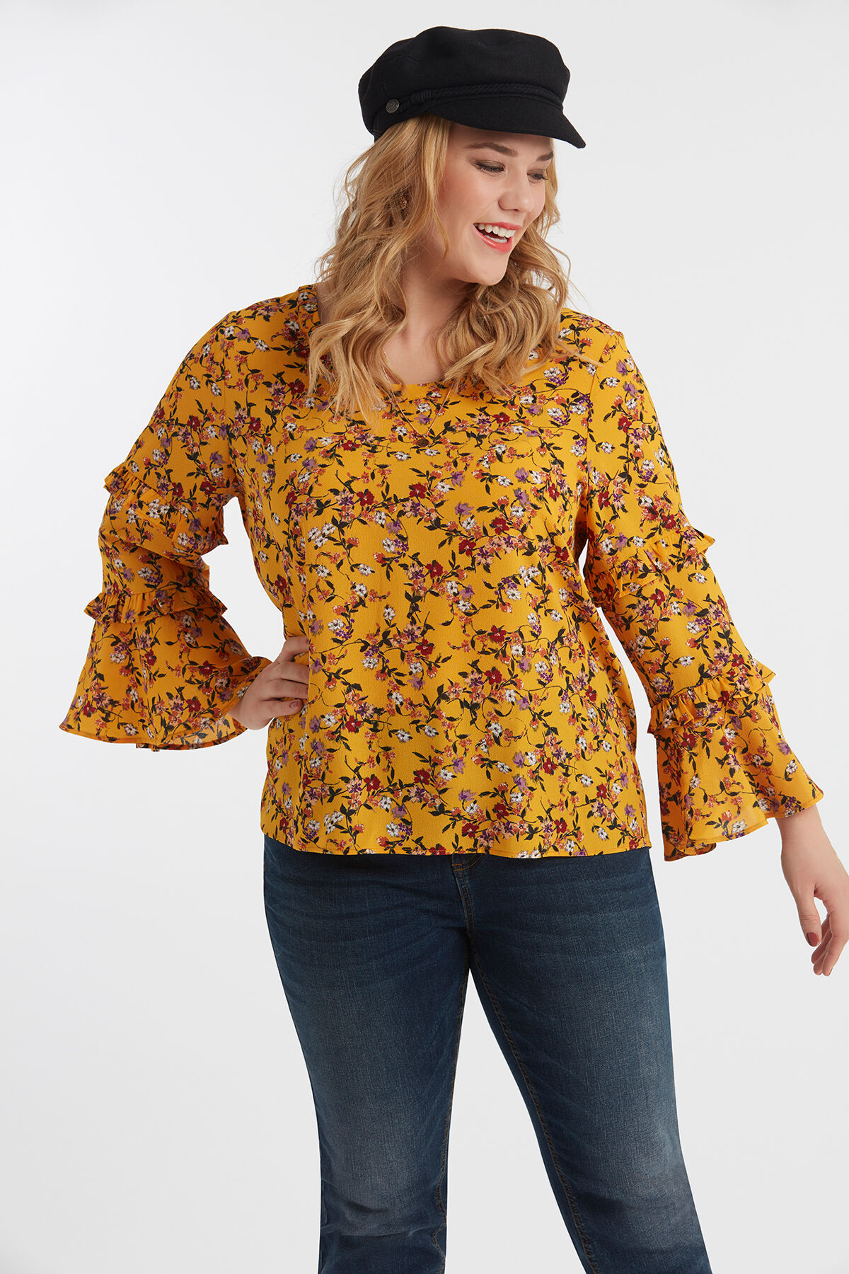 Bluse mit R&uuml;schen-&Auml;rmeln image number 3