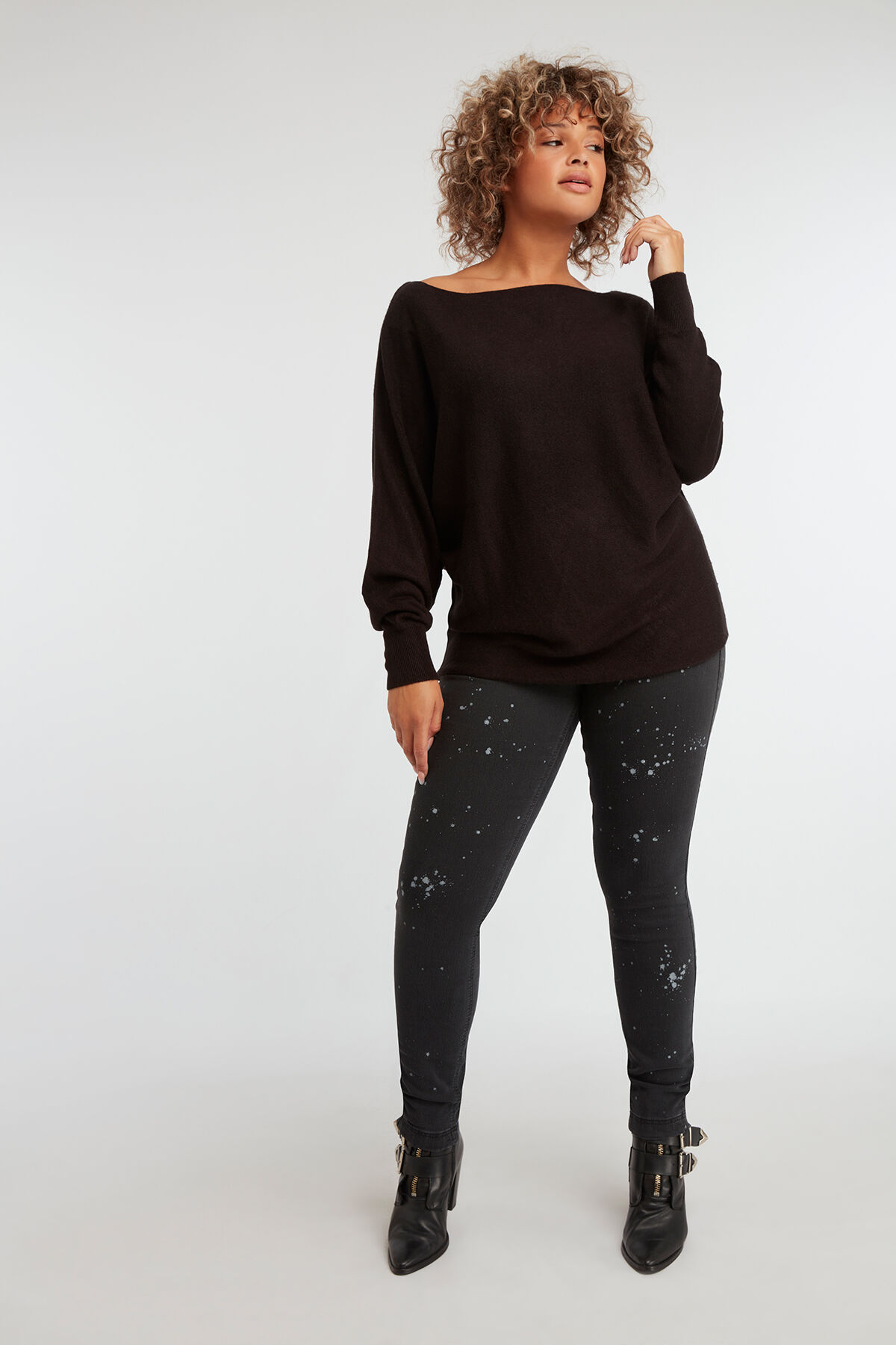 Pullover mit Fledermaus&auml;rmeln image number 3