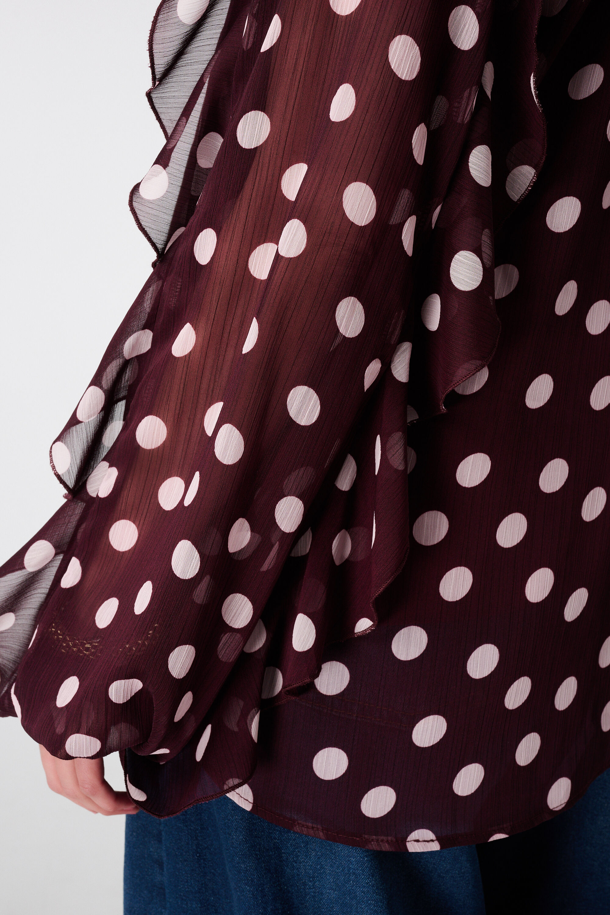 Bluse aus Mesh mit Volants image number 6