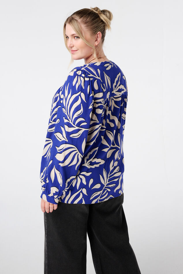 Bluse mit Print und Spulen image number 3