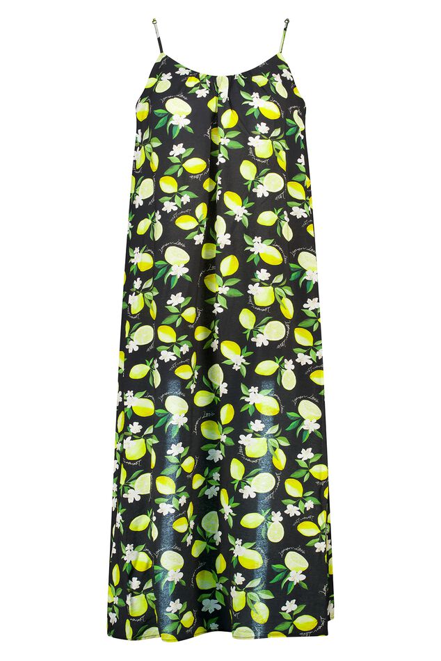 Maxikleid mit Zitronenprint image number 1