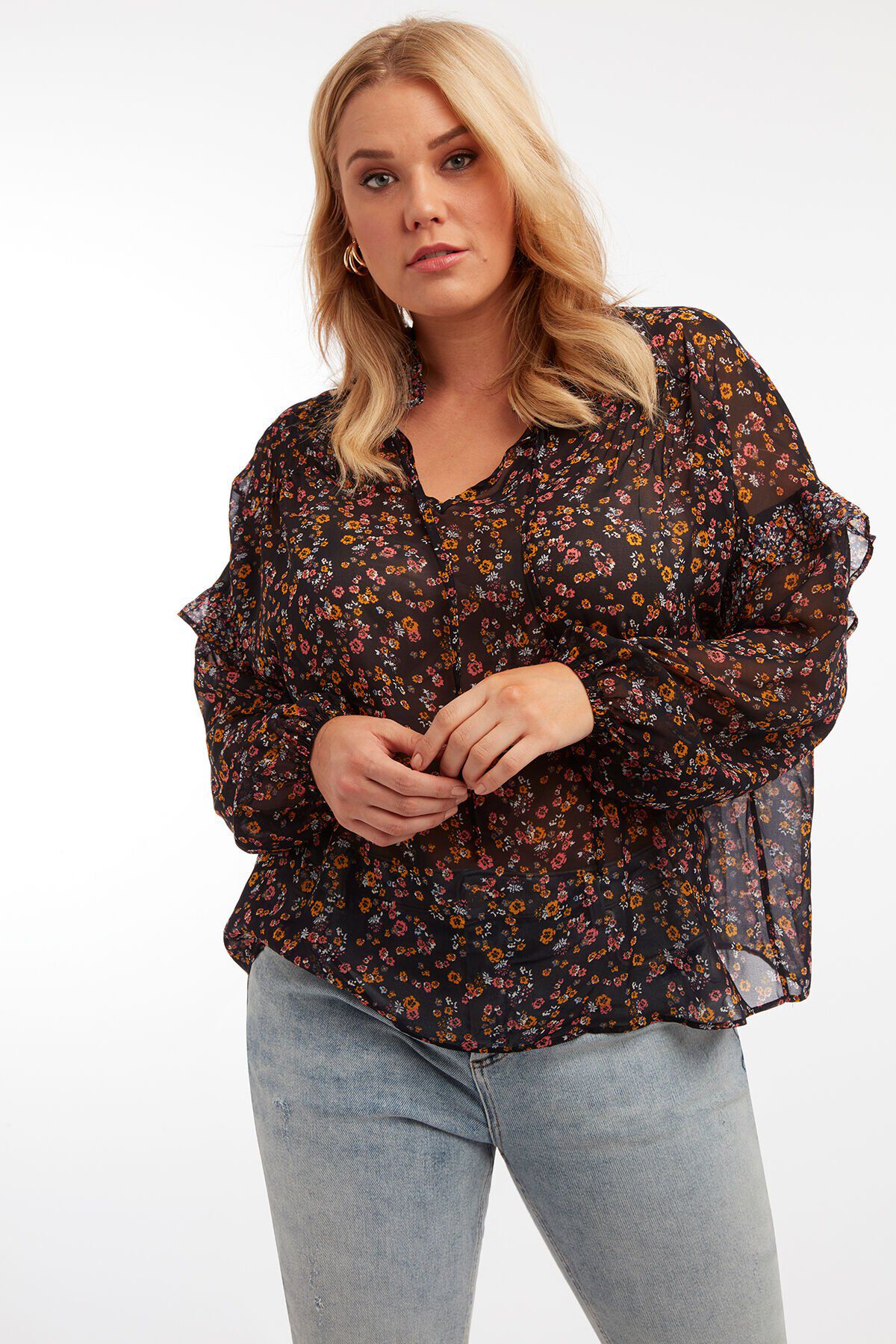 Bluse mit floralem Print image number 0