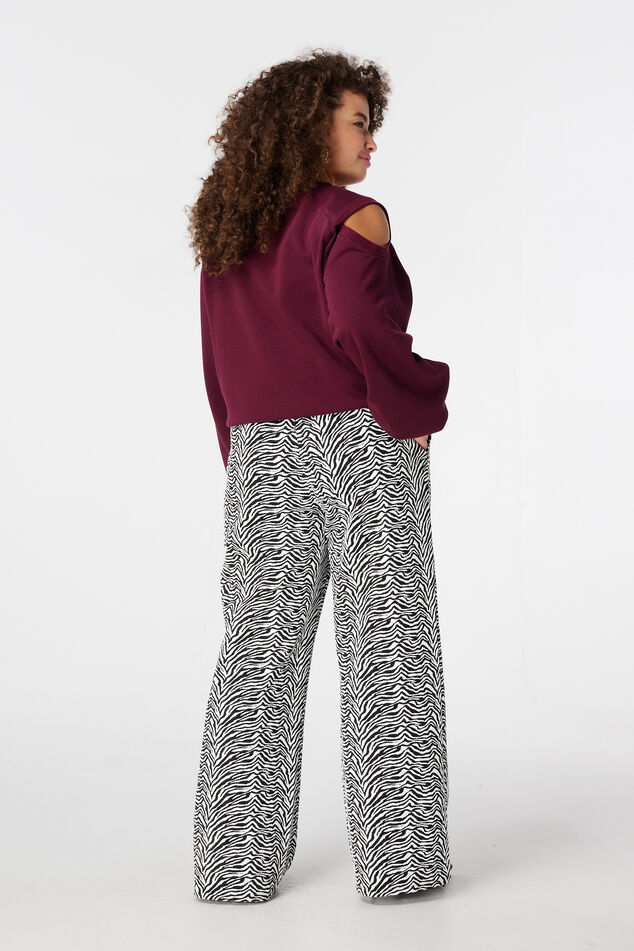 Weite Hose mit Zebra-Print image number 3