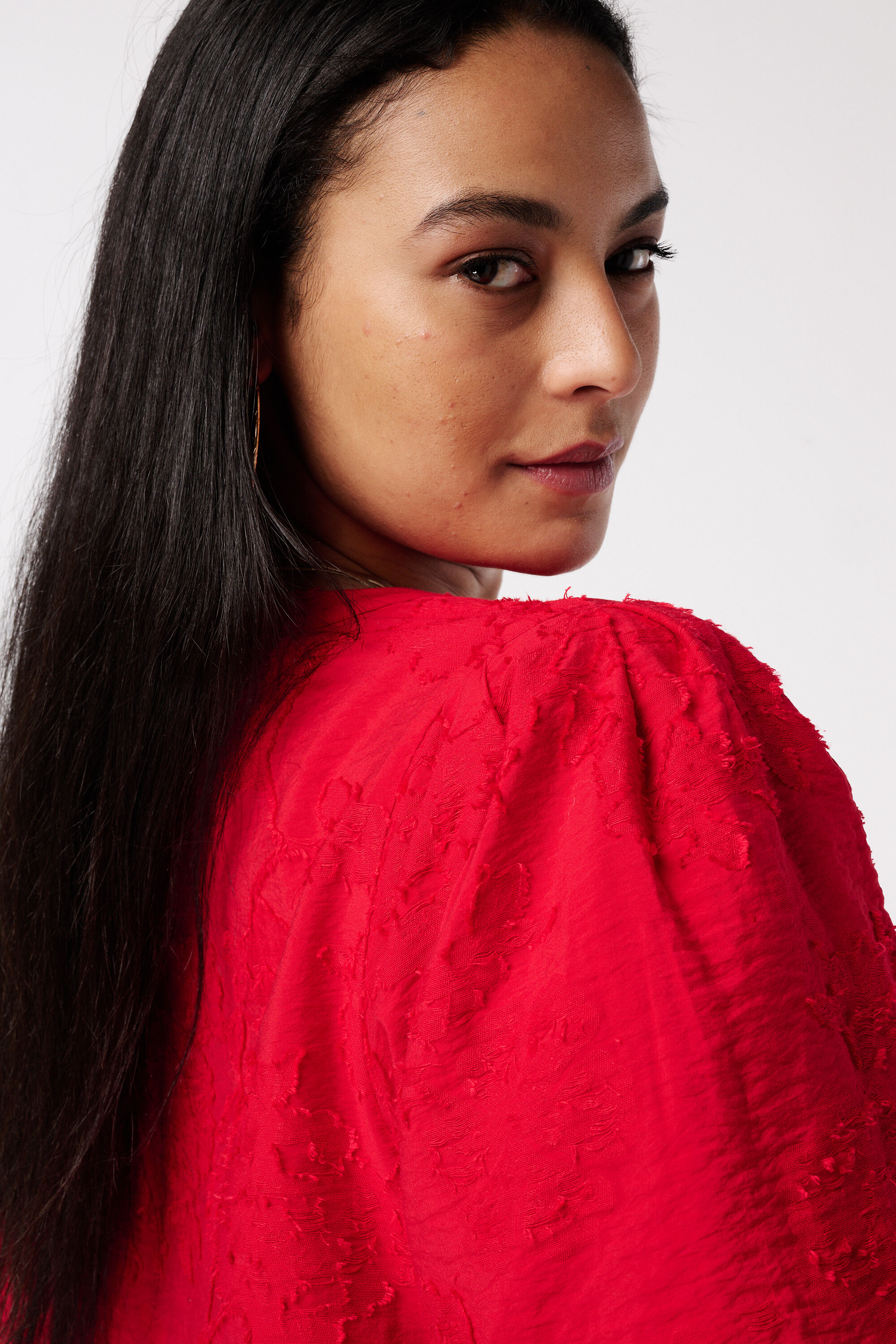 Broderie-Bluse mit Puff&auml;rmeln image number 4