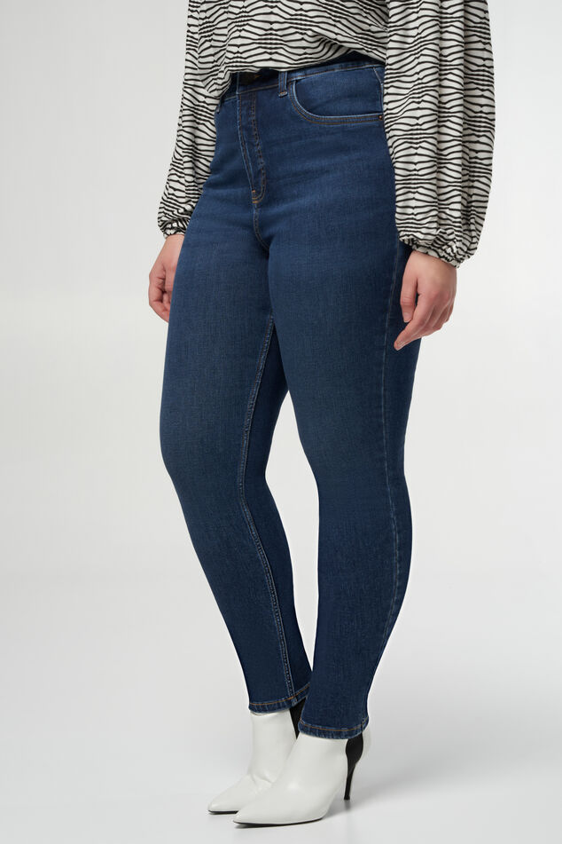 Skinny-Jeans mit hoher Taille CHERRY image 5