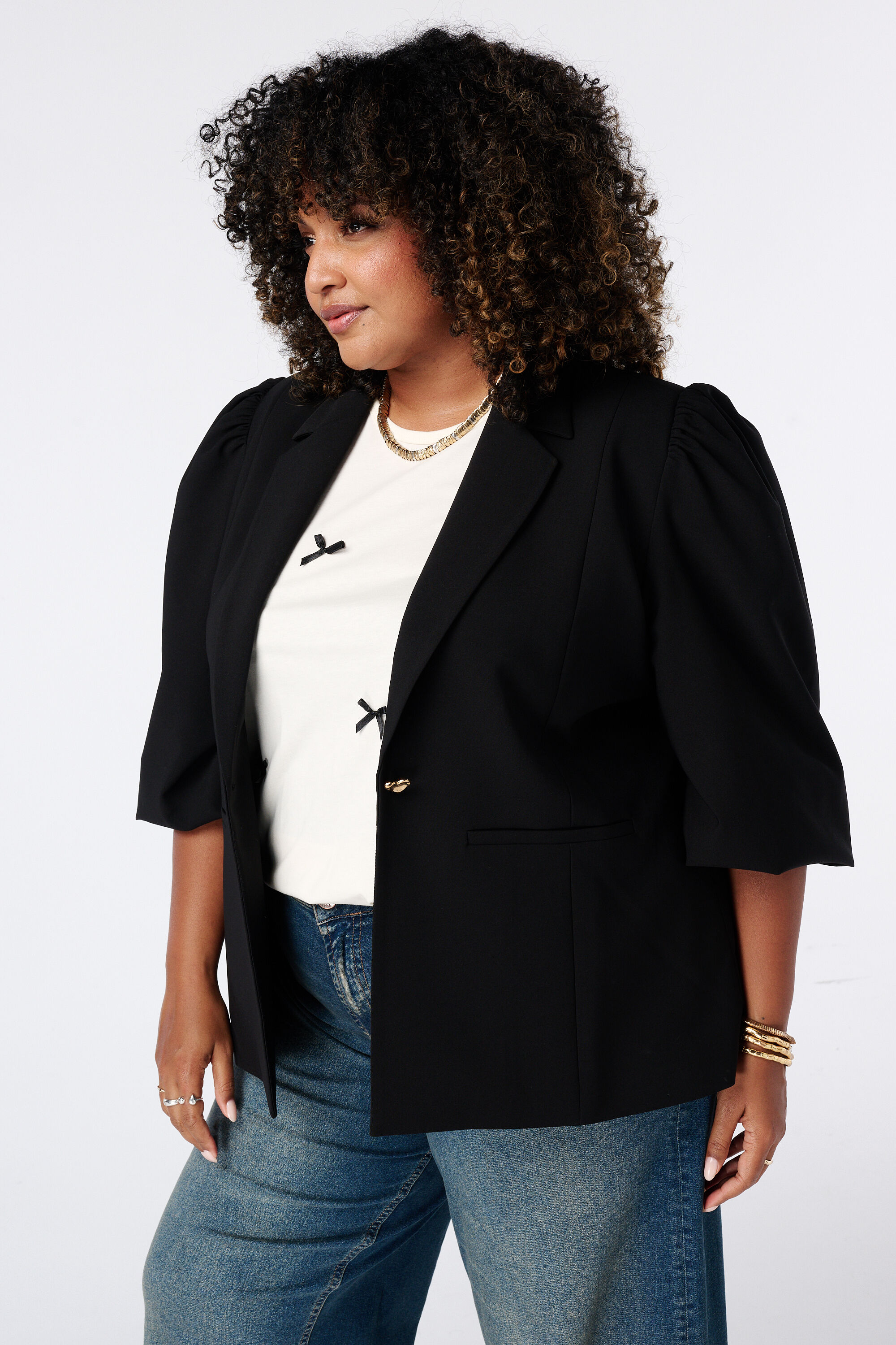 Blazer mit Puff&auml;rmeln
