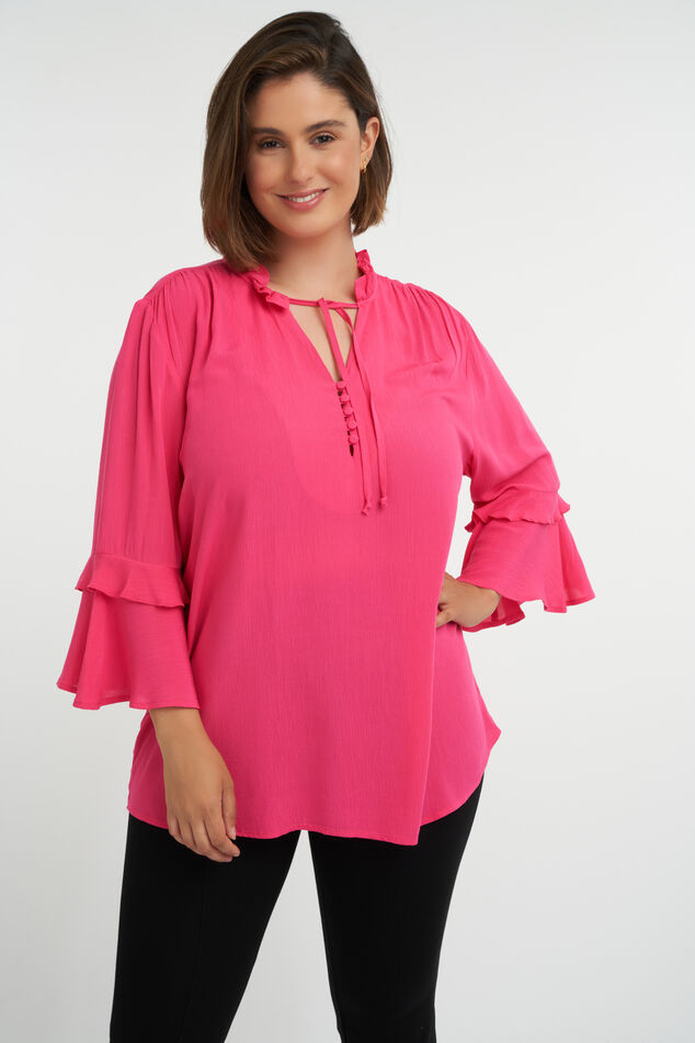Bluse mit Rüschen und Knöpfen image number 0