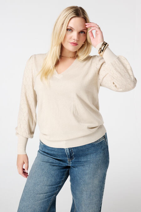 Pullover mit Lurex und Details an den Ärmeln Pullover mit Lurex und Details an den Ärmeln