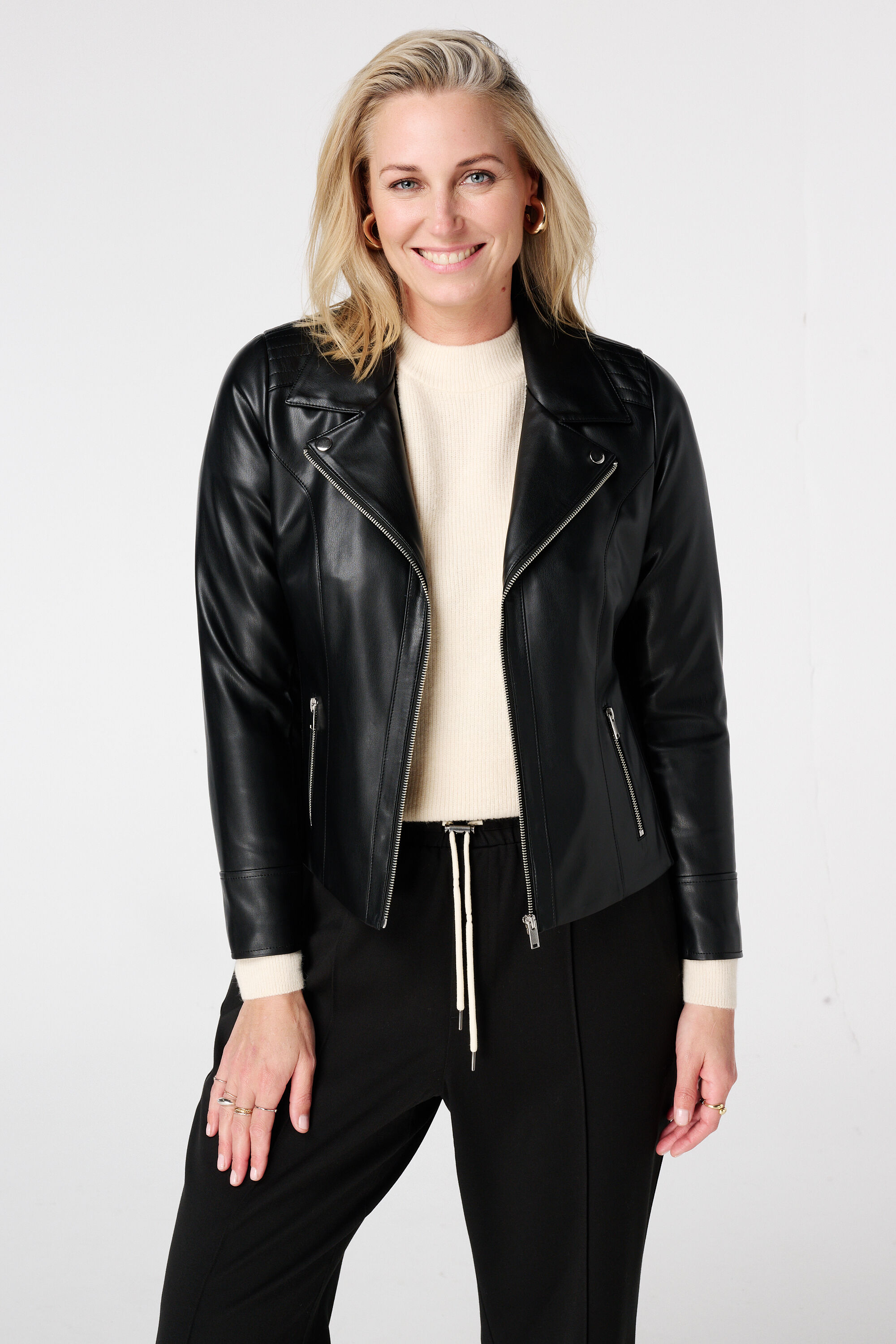 Bikerjacke aus Kunstleder