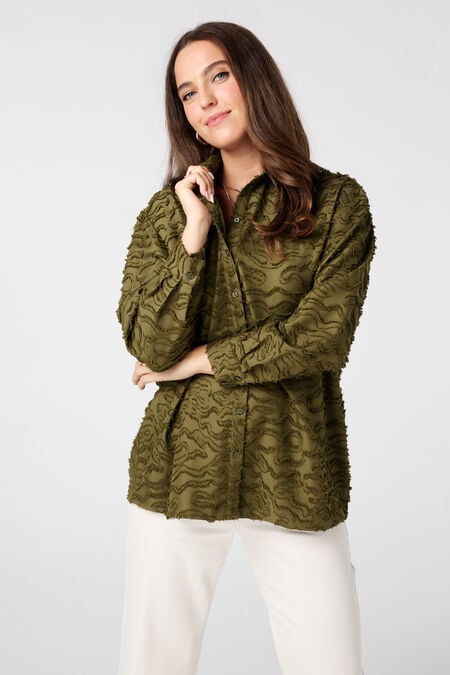 Strukturgewebte Oversize-Bluse Strukturgewebte Oversize-Bluse