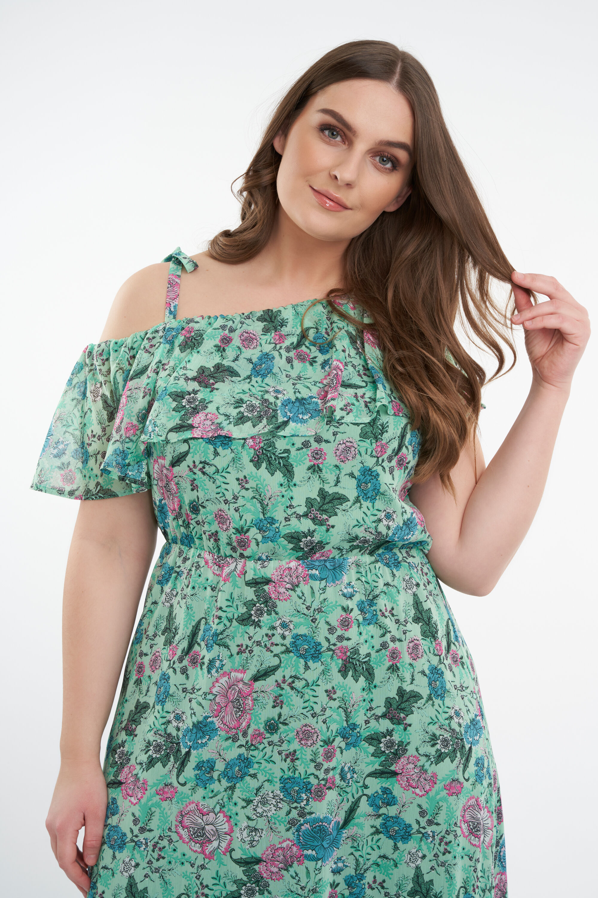 Langes Kleid mit Print  image number 6