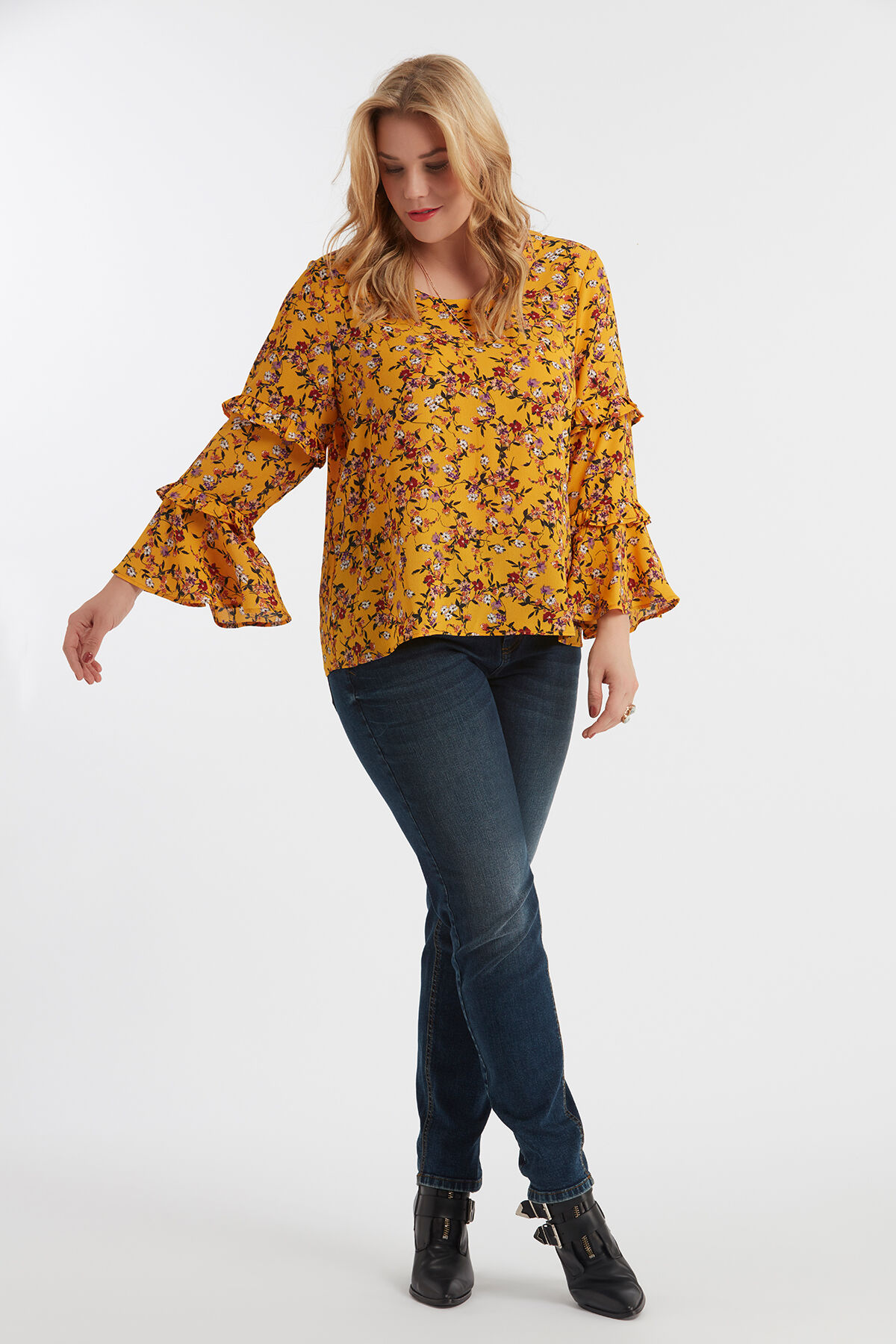 Bluse mit R&uuml;schen-&Auml;rmeln image number 4