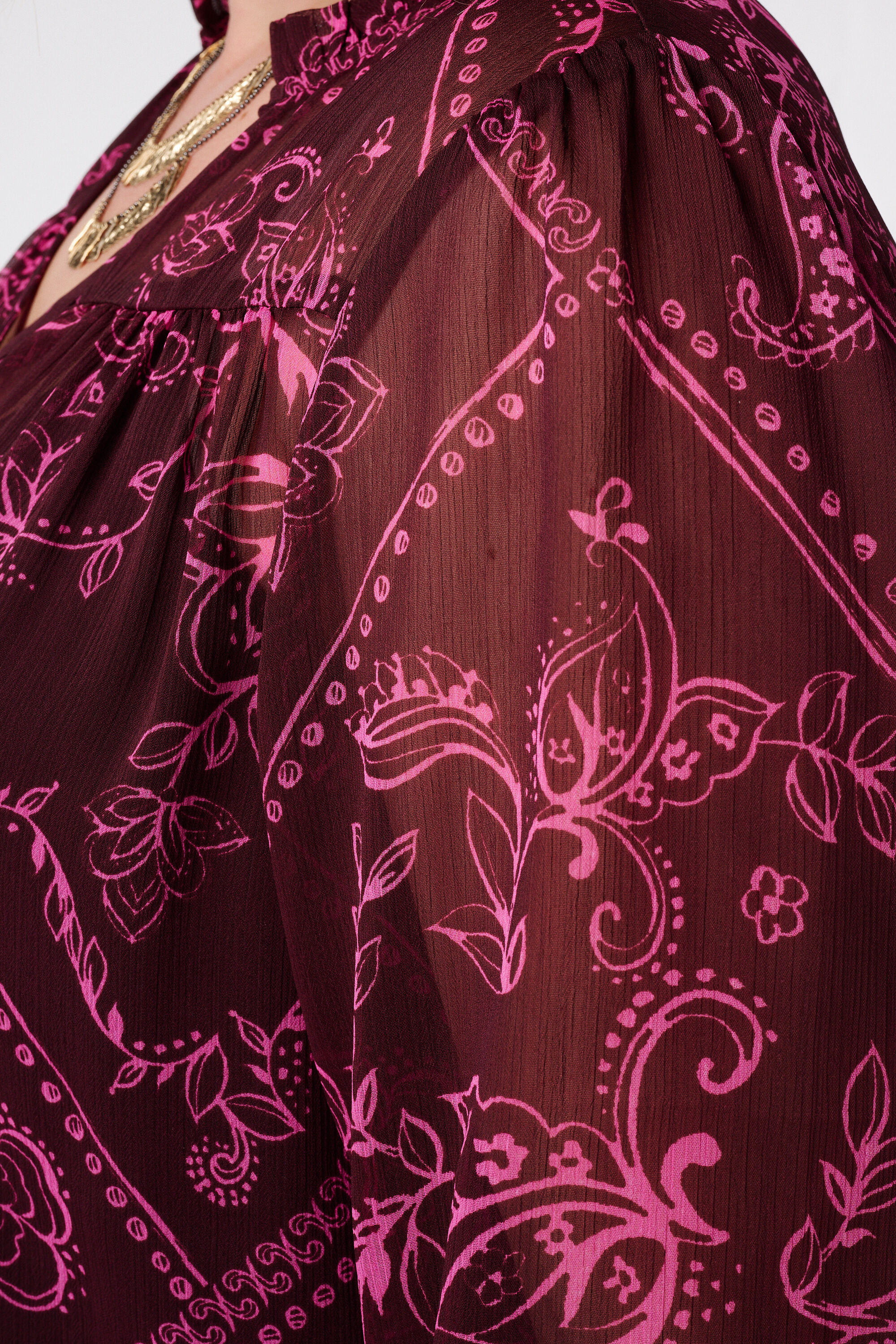 Transparente Bluse mit Print image number 6