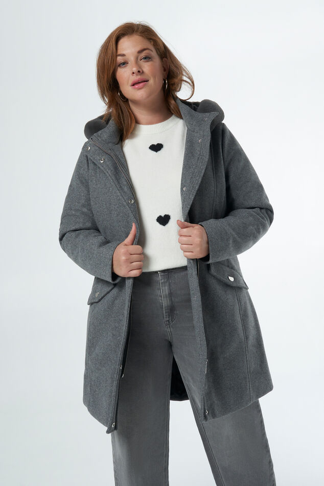 Jacke mit Kunstpelzkragen image number 0