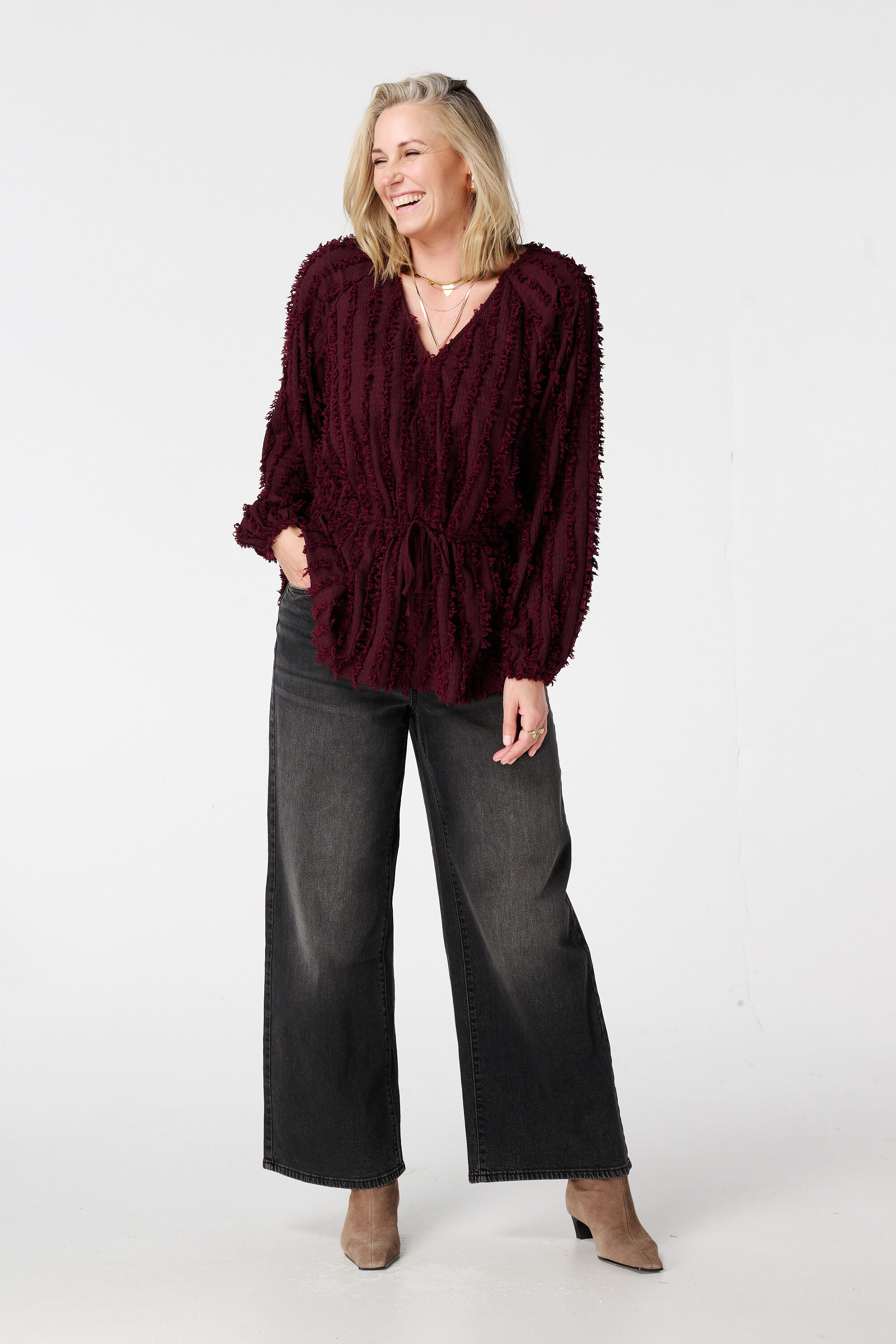 Flauschiges Jersey-Top mit Kordelzug image number 5