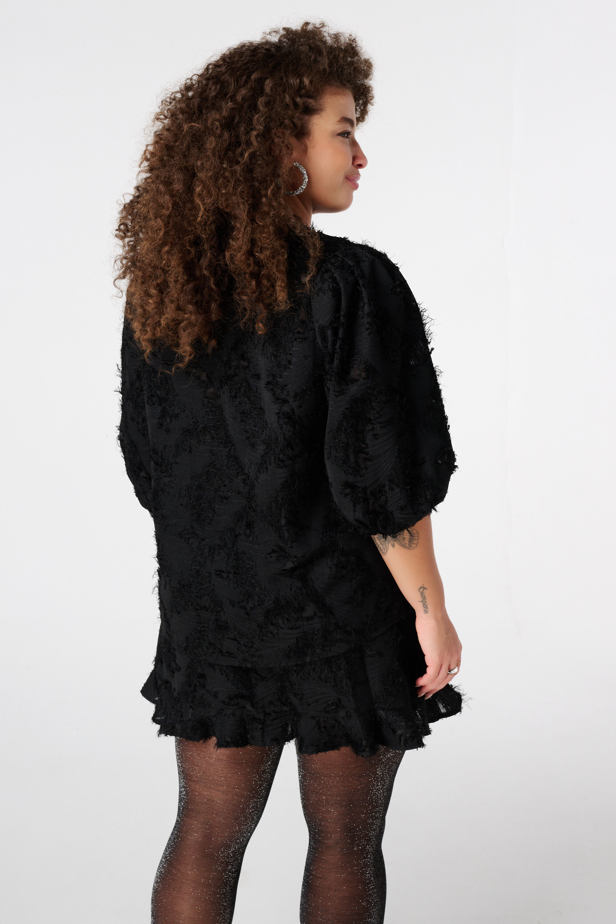 Bluse mit kurzen Puff&auml;rmeln image number 3