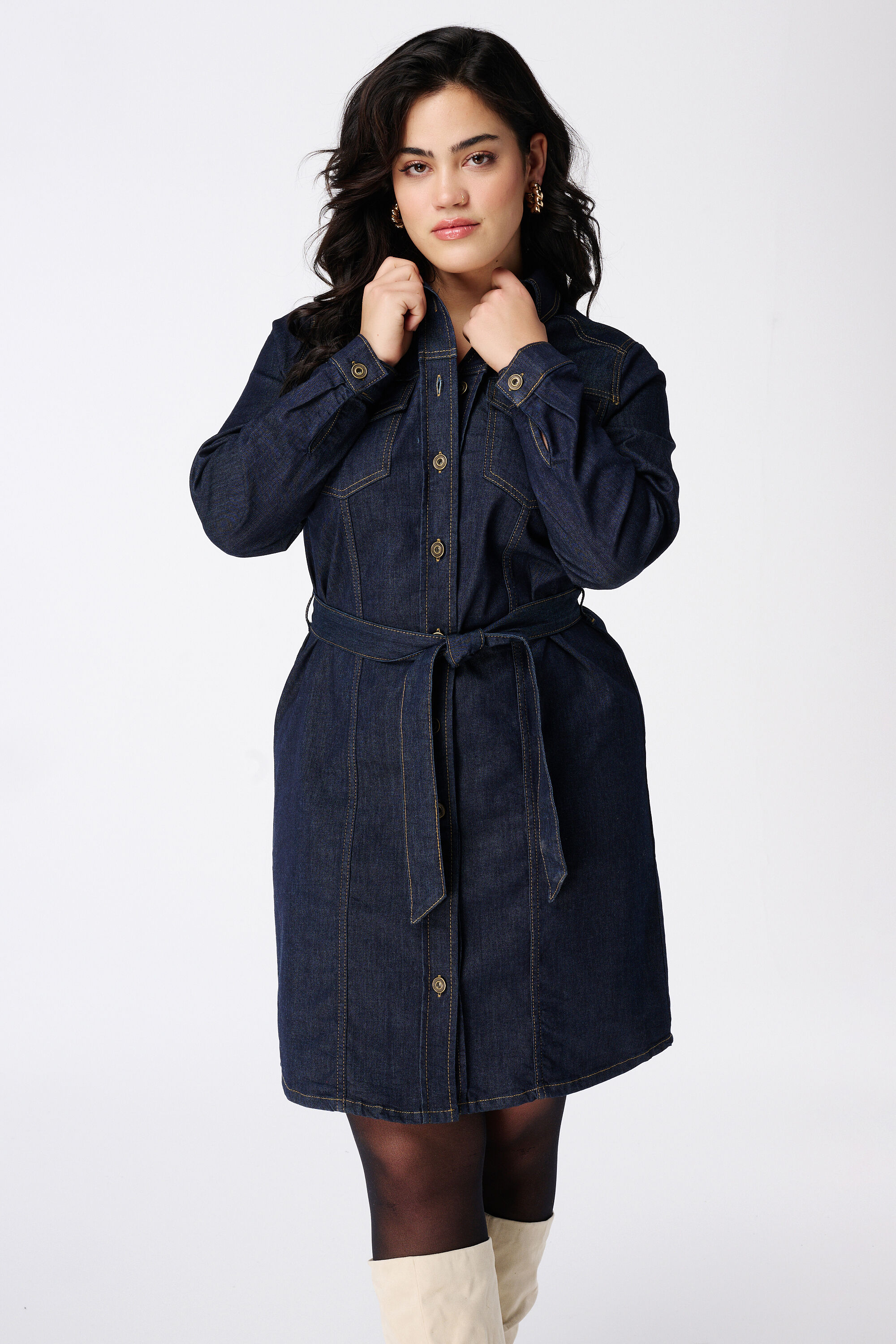 Jeanskleid mit G&uuml;rtel  image number 5