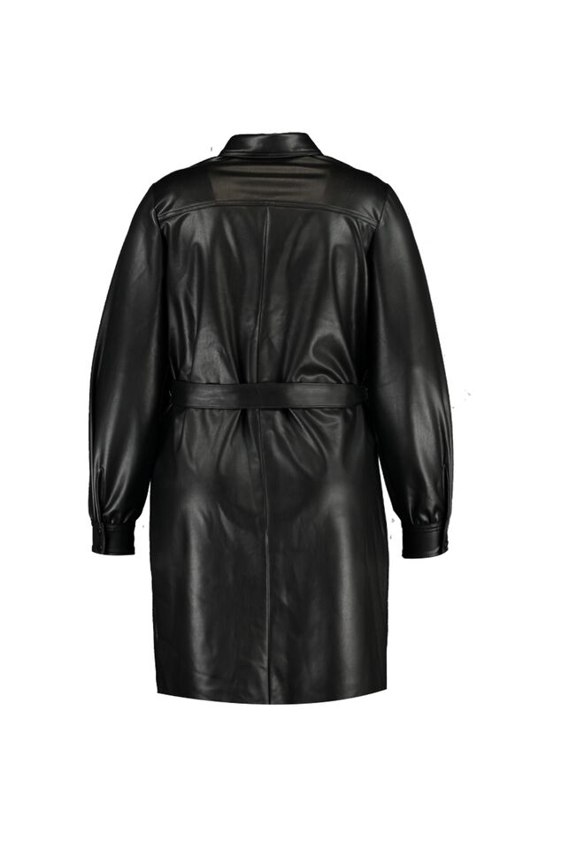 Kunstleder-Kleid mit Bindegürtel image number 2