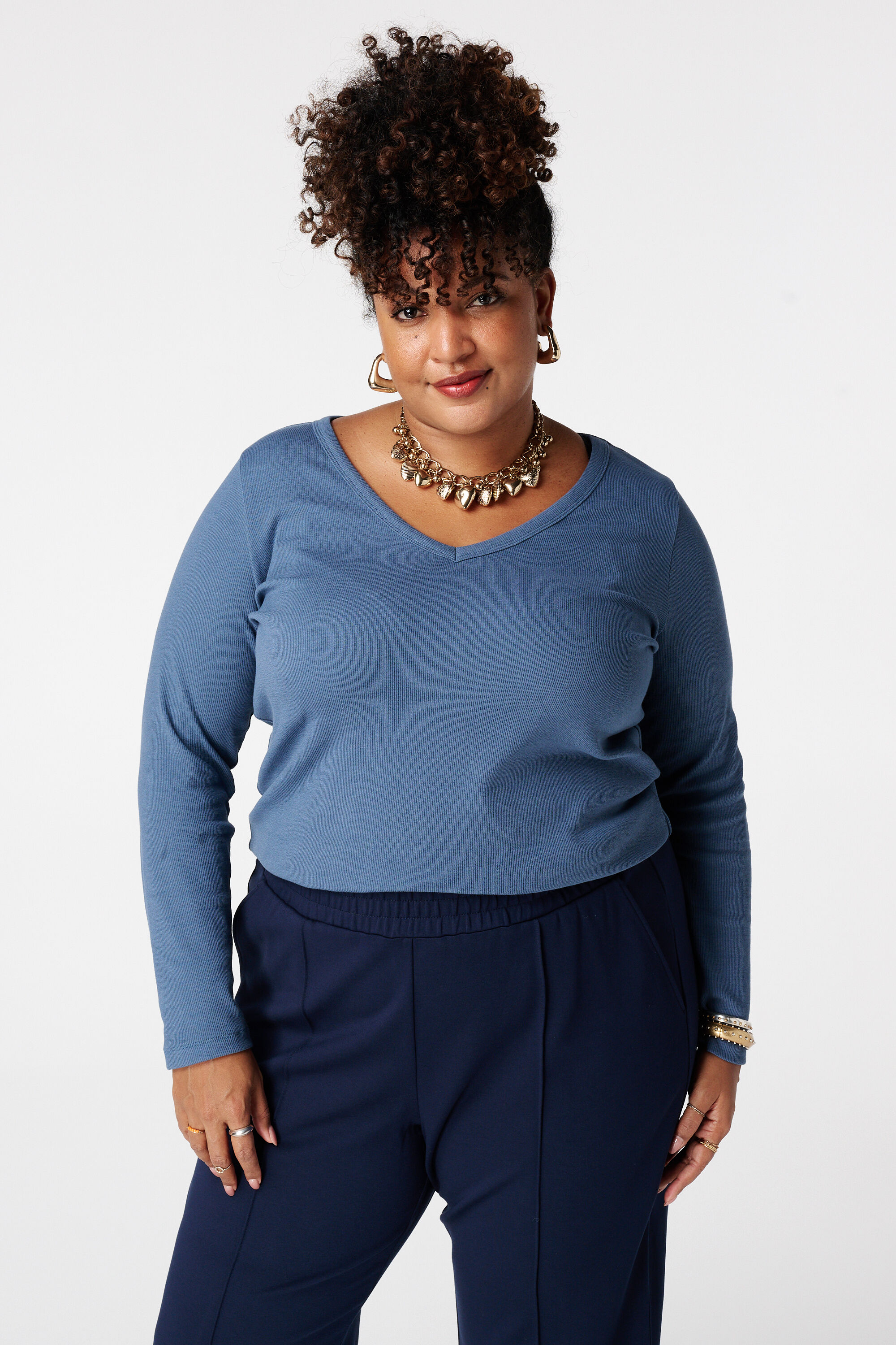 Geripptes Langarmshirt