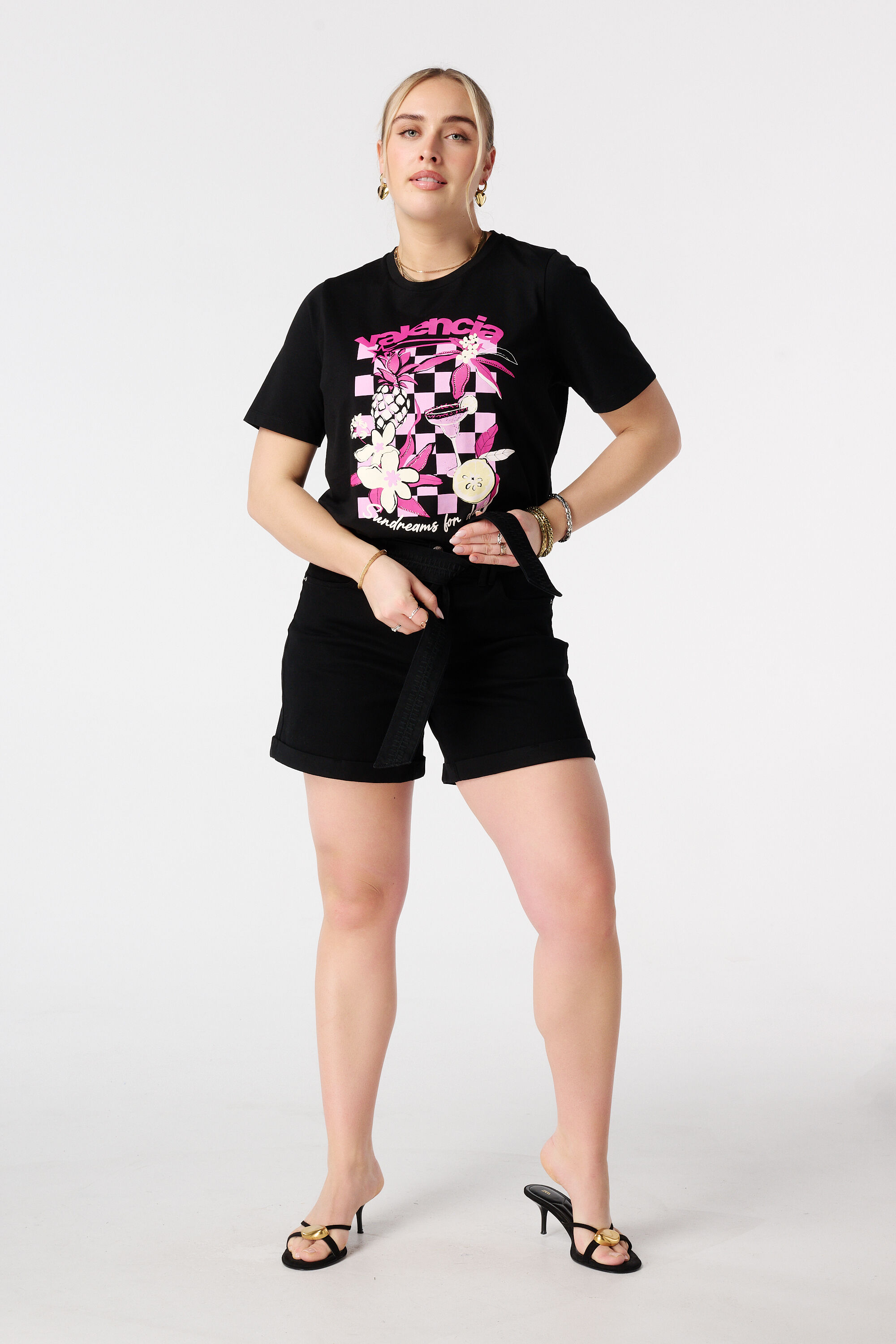 Jeans Shorts mit Bunddetail