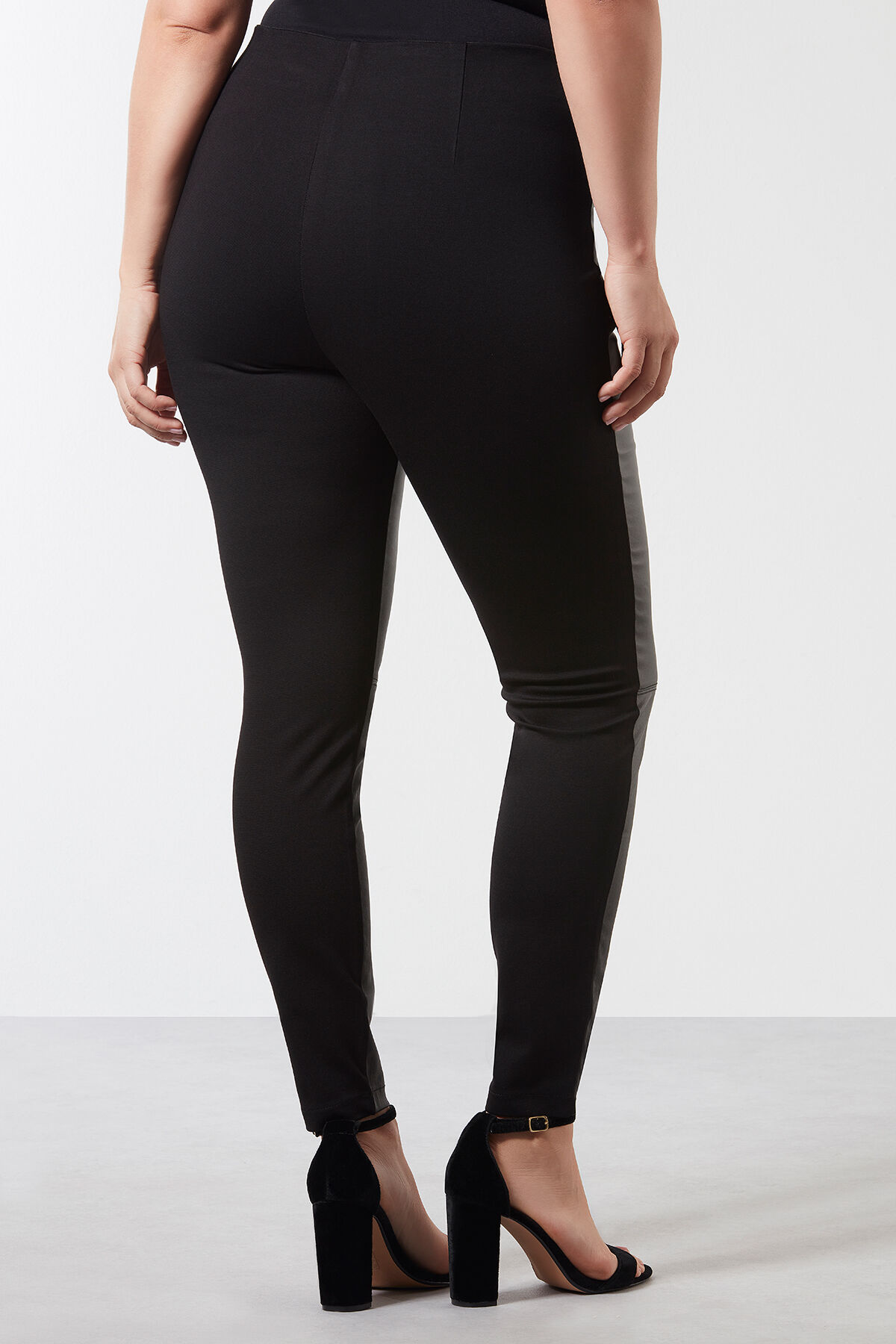 Leggings mit Kunstleder vorne image number 3