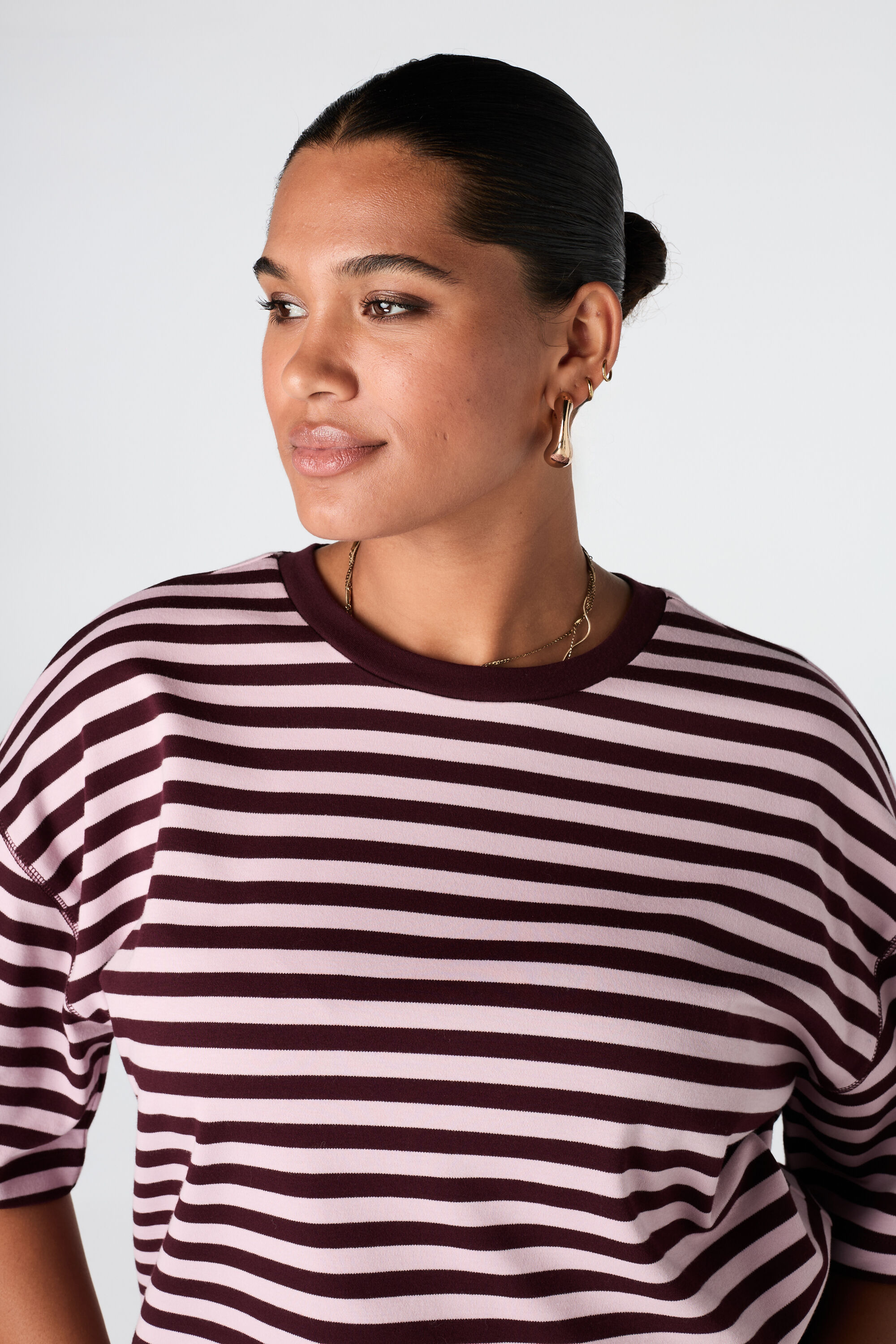 Oversize gestreiftes T Shirt image number 4