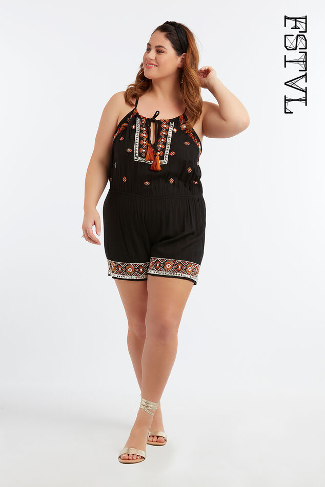 Playsuit mit Stickerei image number 0