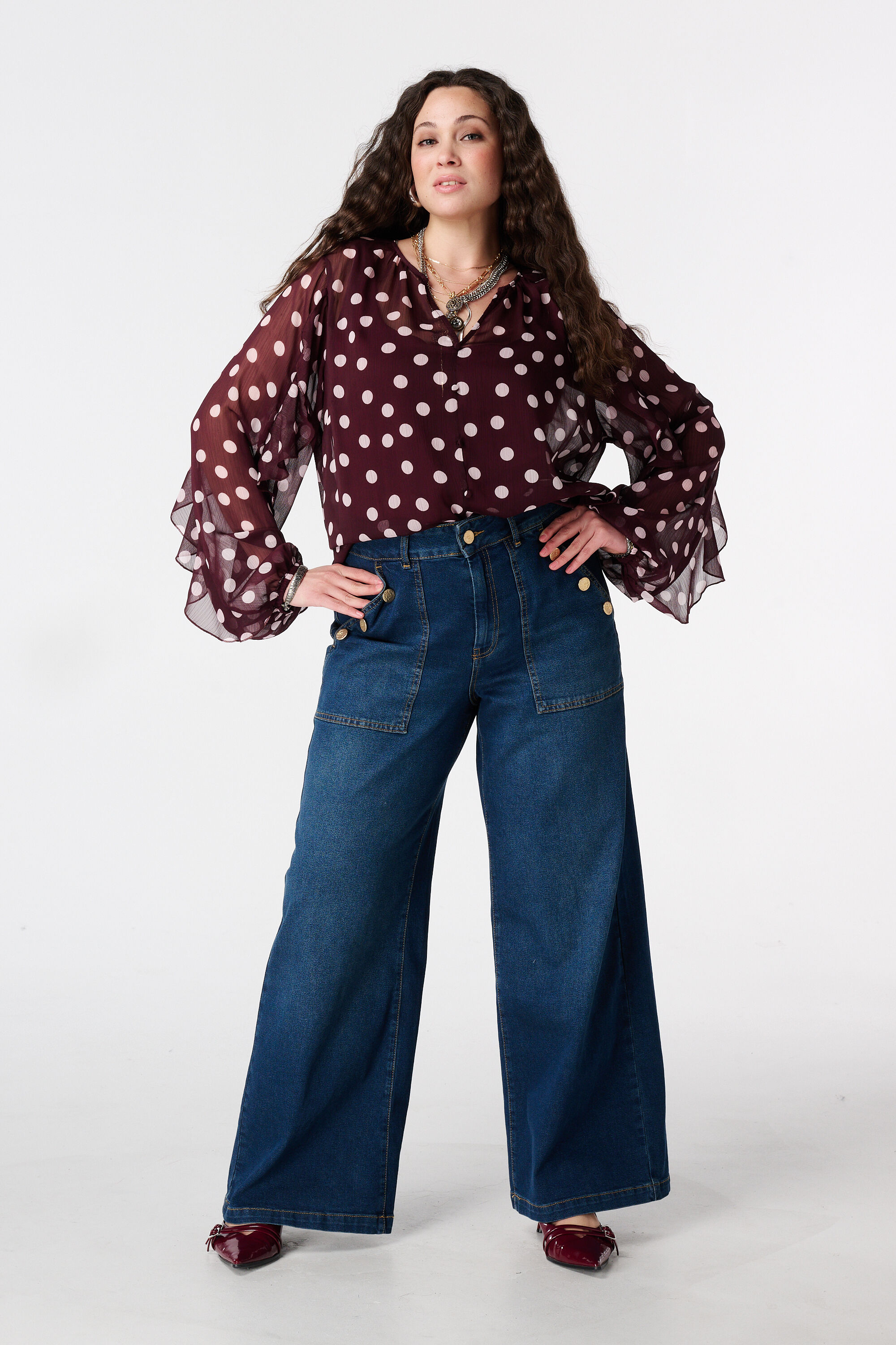 Bluse aus Mesh mit Volants image number 5