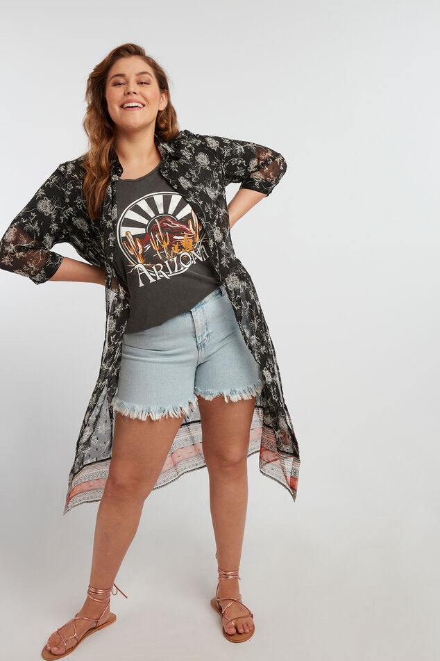 Durchsichtige Bluse mit Paisley-Print image number 4