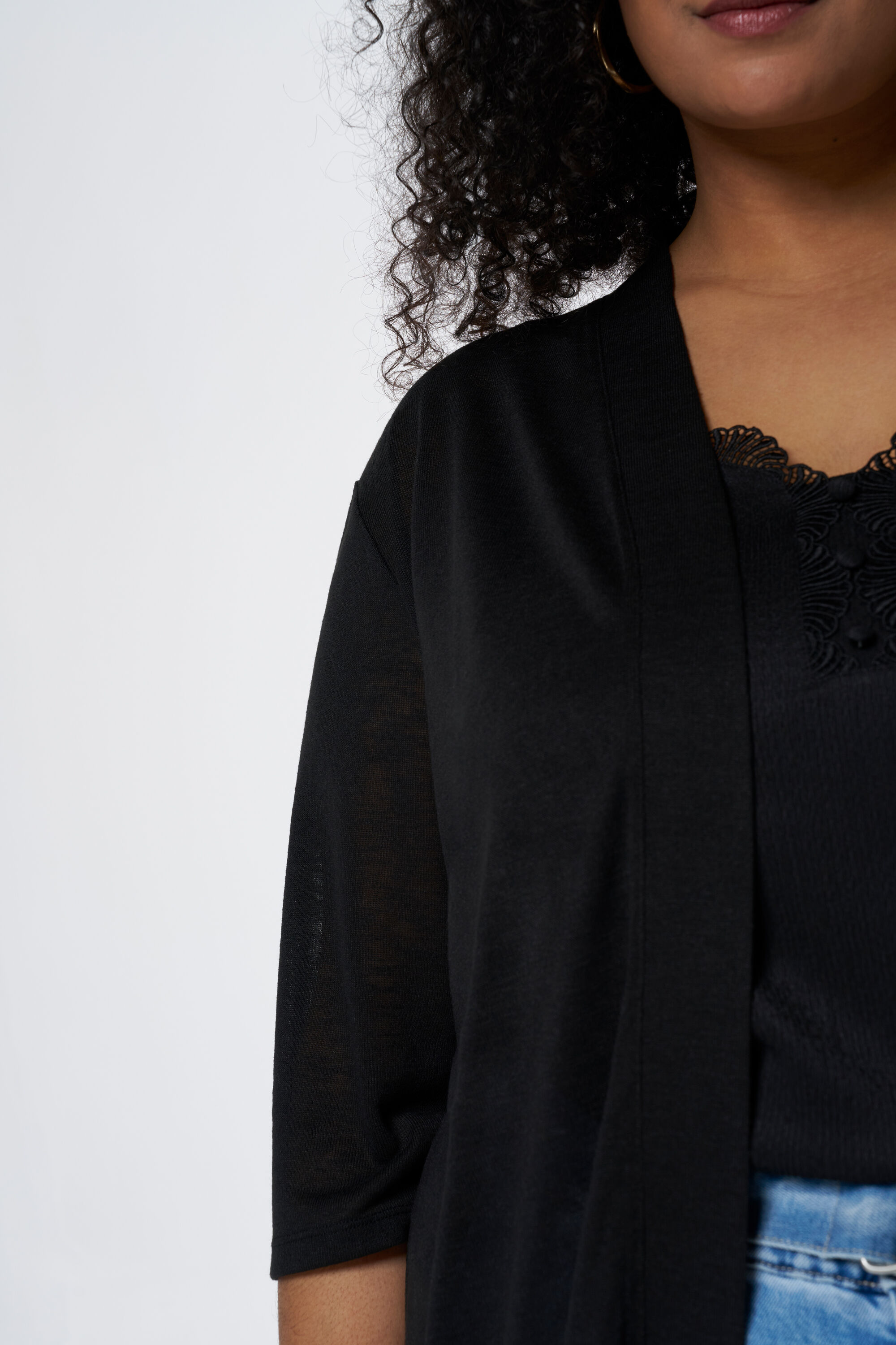 Strickjacke mit Dreiviertel-&Auml;rmeln image number 4