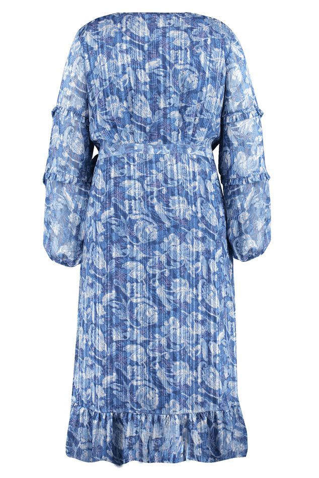 Langes Wickelkleid mit Print  image number 3